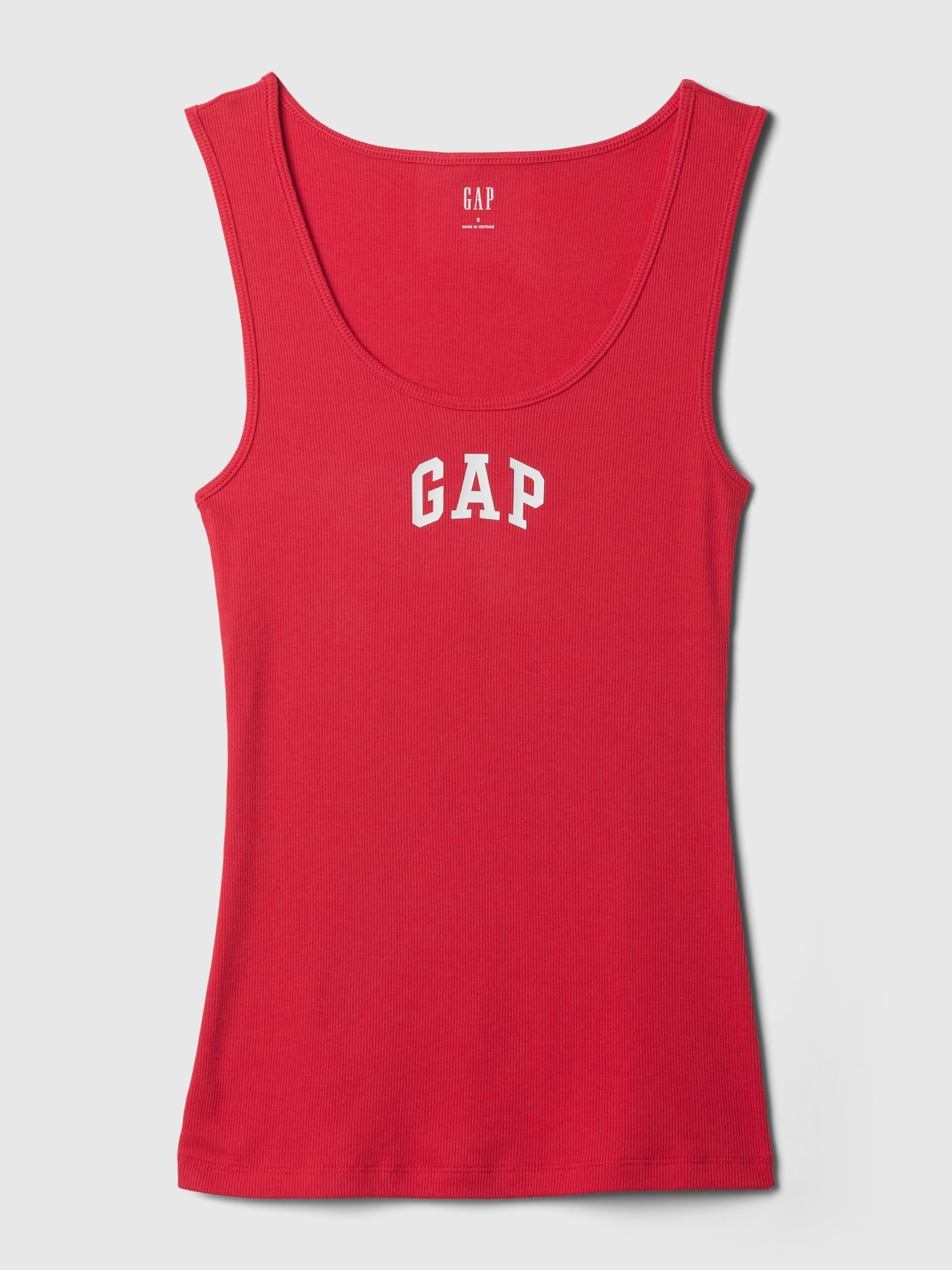 Red Ribbed Logo Vest Top - Image 5 of 5