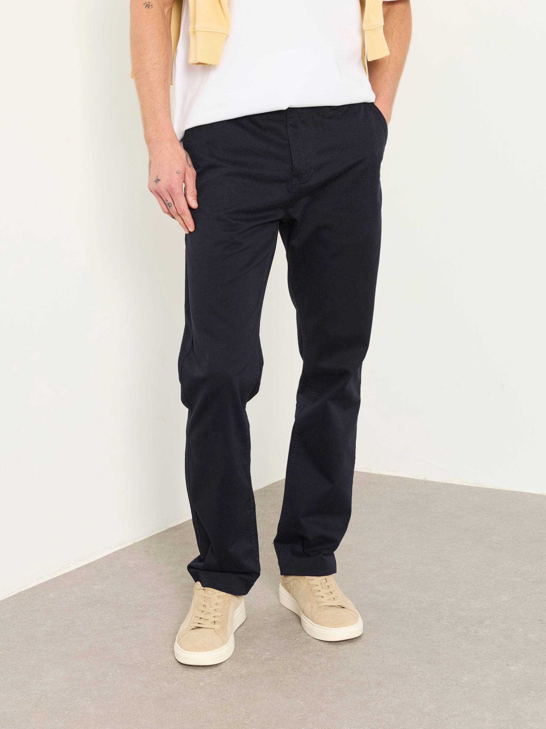 Carbis Navy Straight Fit Chinos - Image 1 of 5 Carbis Navy Straight Fit Chinos - Image 1 of 5