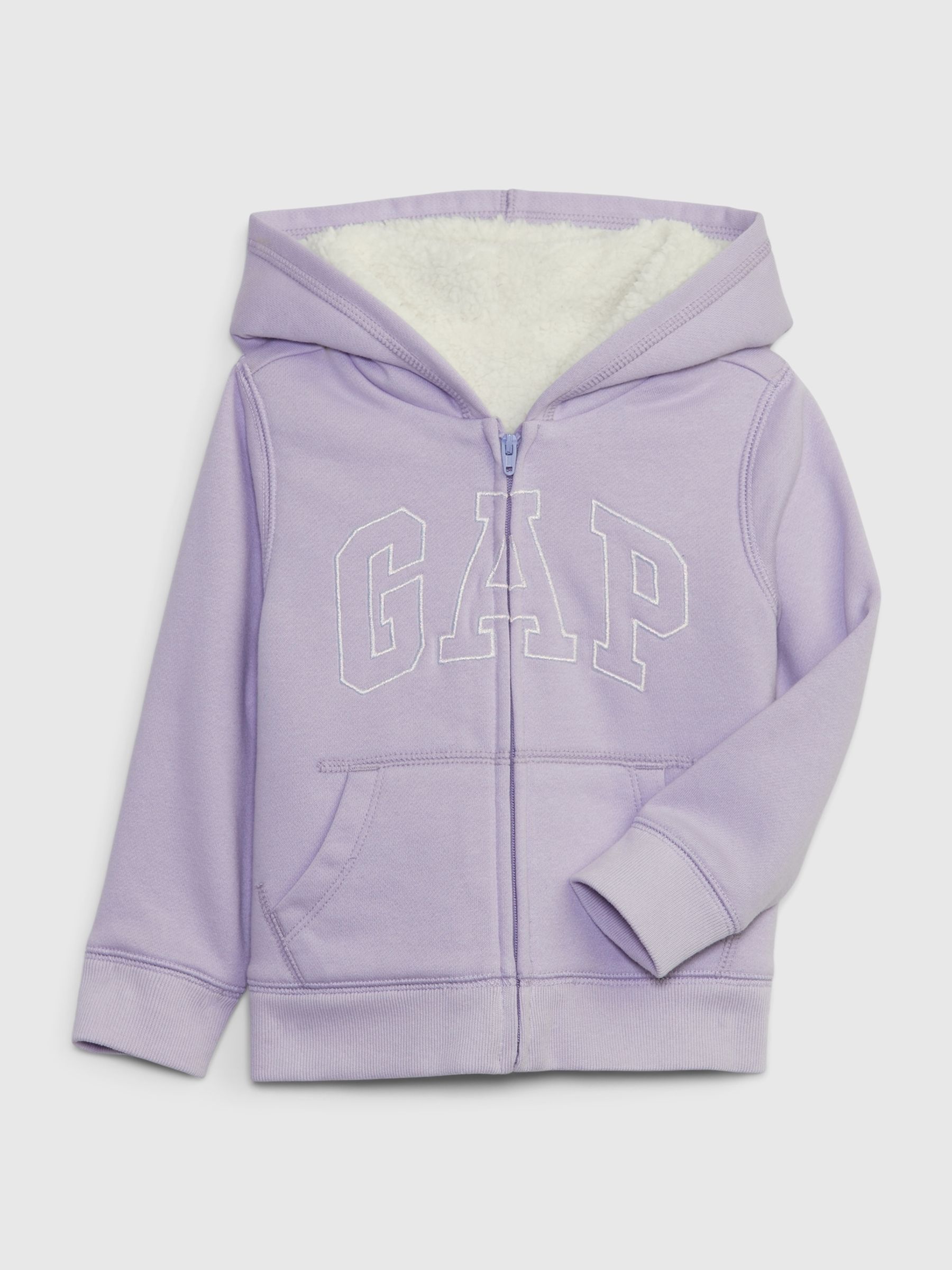 Purple Logo Sherpa Zip Up Hoodie (12mths-5yrs) - Image 1 of 4