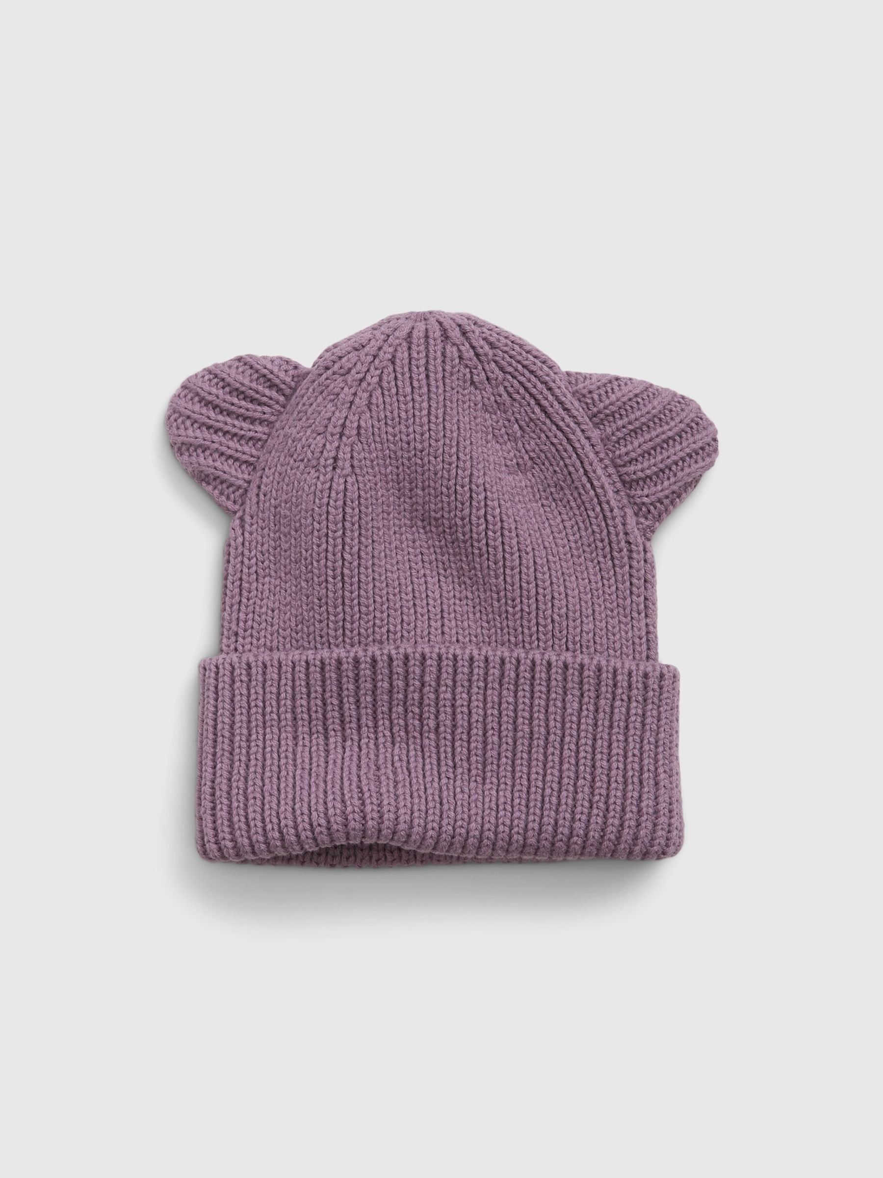 Purple Toddlers Organic Cotton Cat Beanie - Image 1 of 1