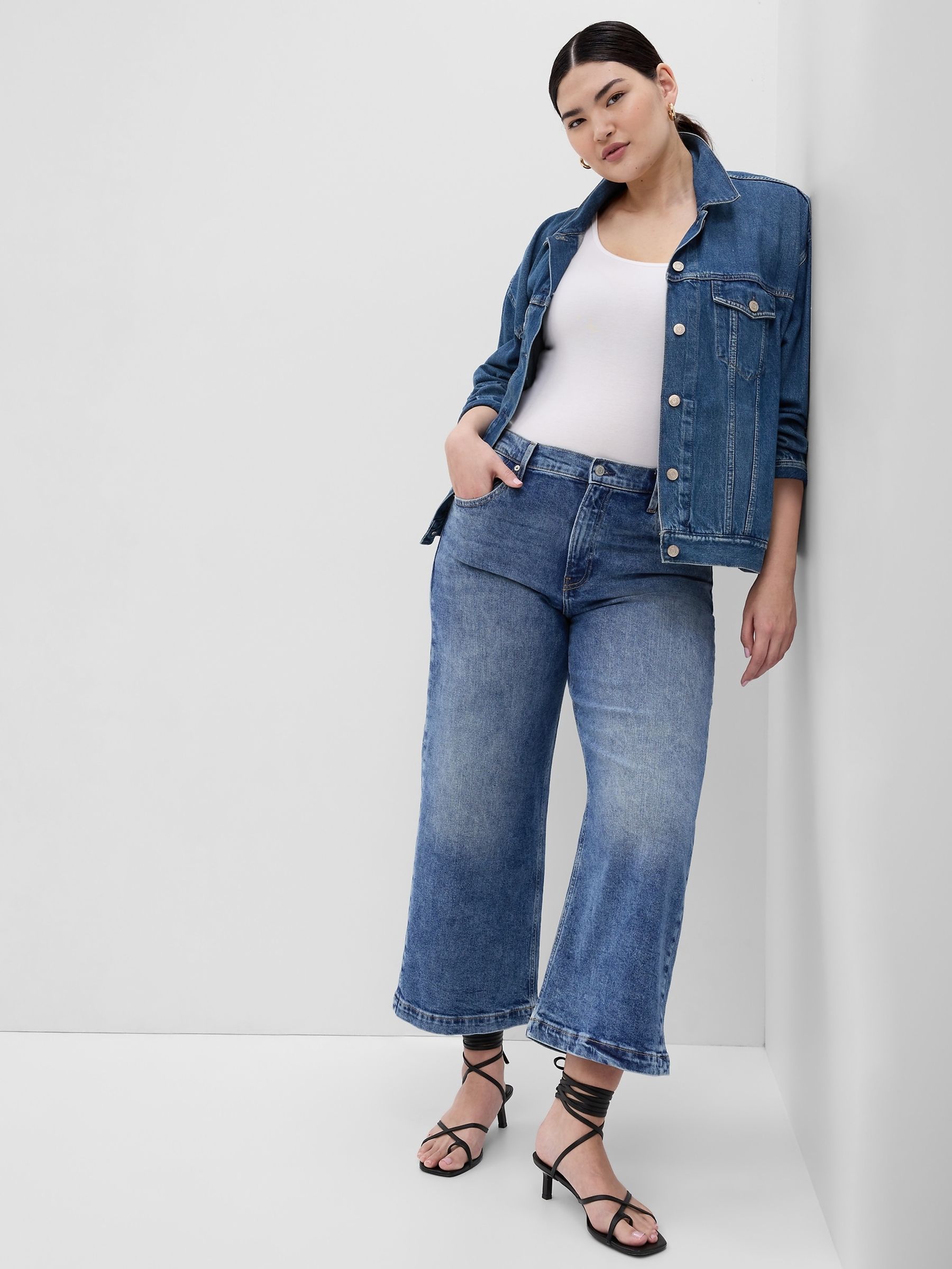 Blue High Waisted Wide Leg Washwell Jeans - Image 4 of 4