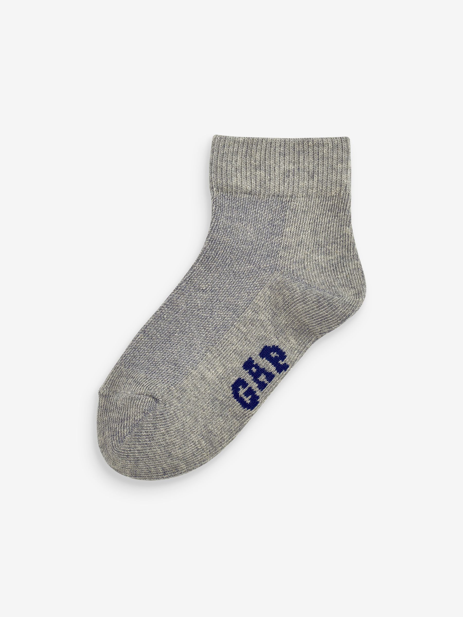 Grey Kids 3 Pack Quarter Crew Socks - Image 3 of 5