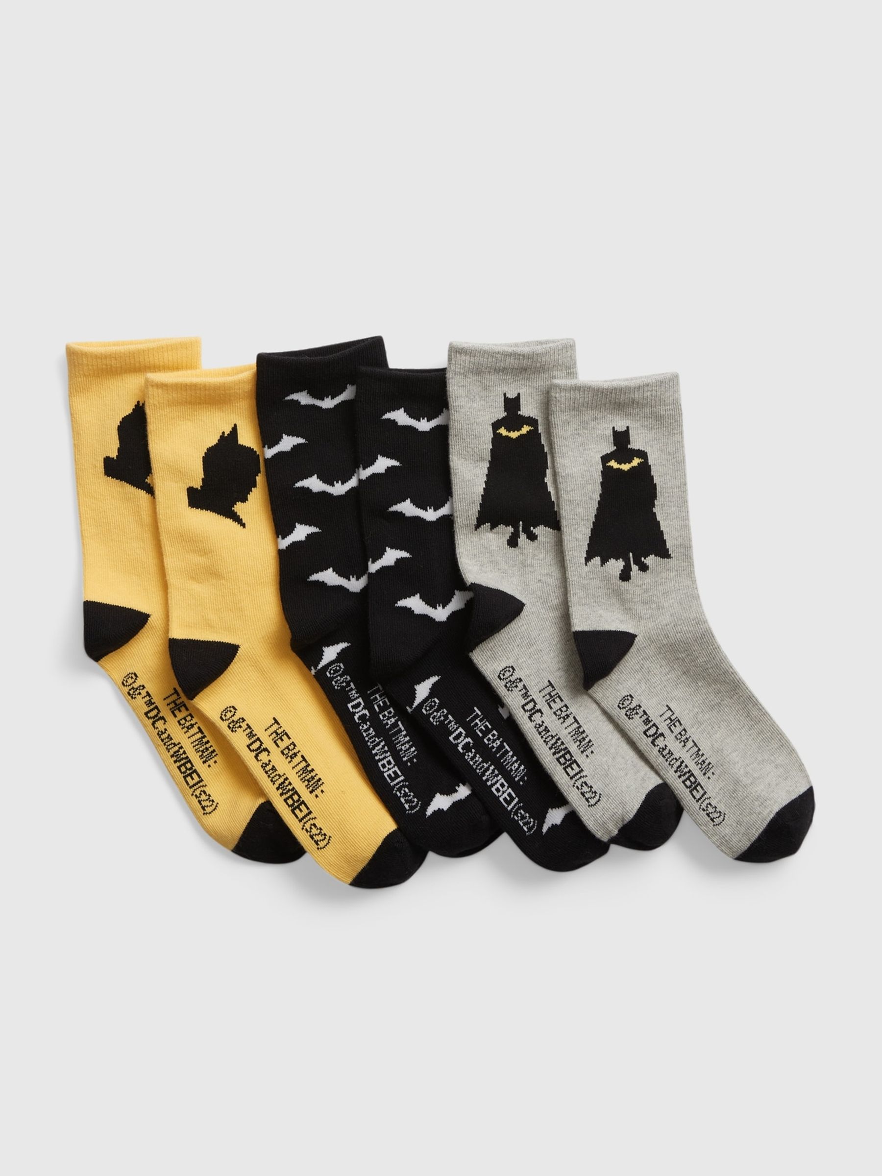 Multi DC Batman Crew Socks 3-Pack - Image 1 of 1