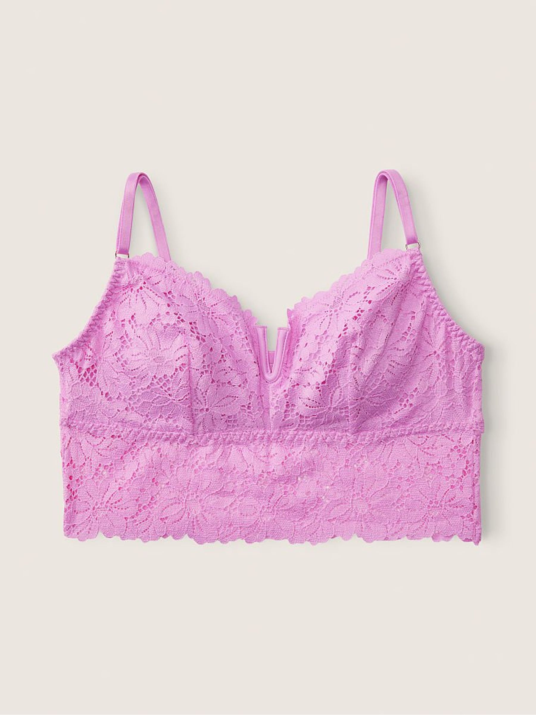Pink Bloom Lace Longline Bralette - Image 3 of 4
