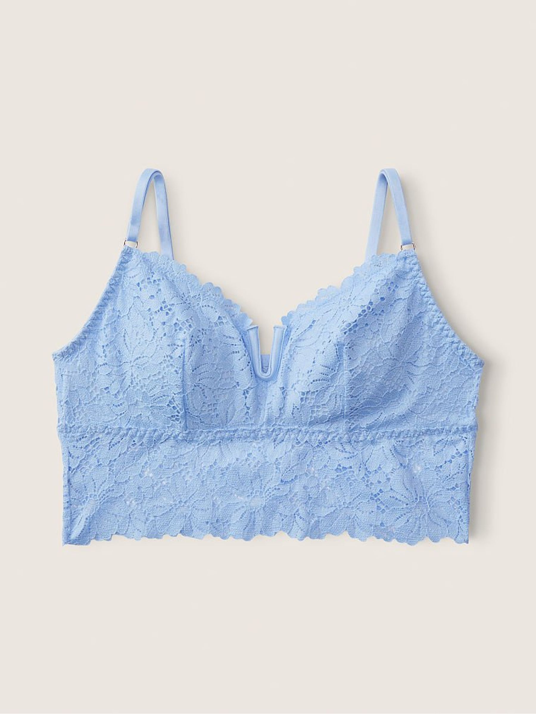 Morning Sky Blue Lace Longline Bralette - Image 3 of 4