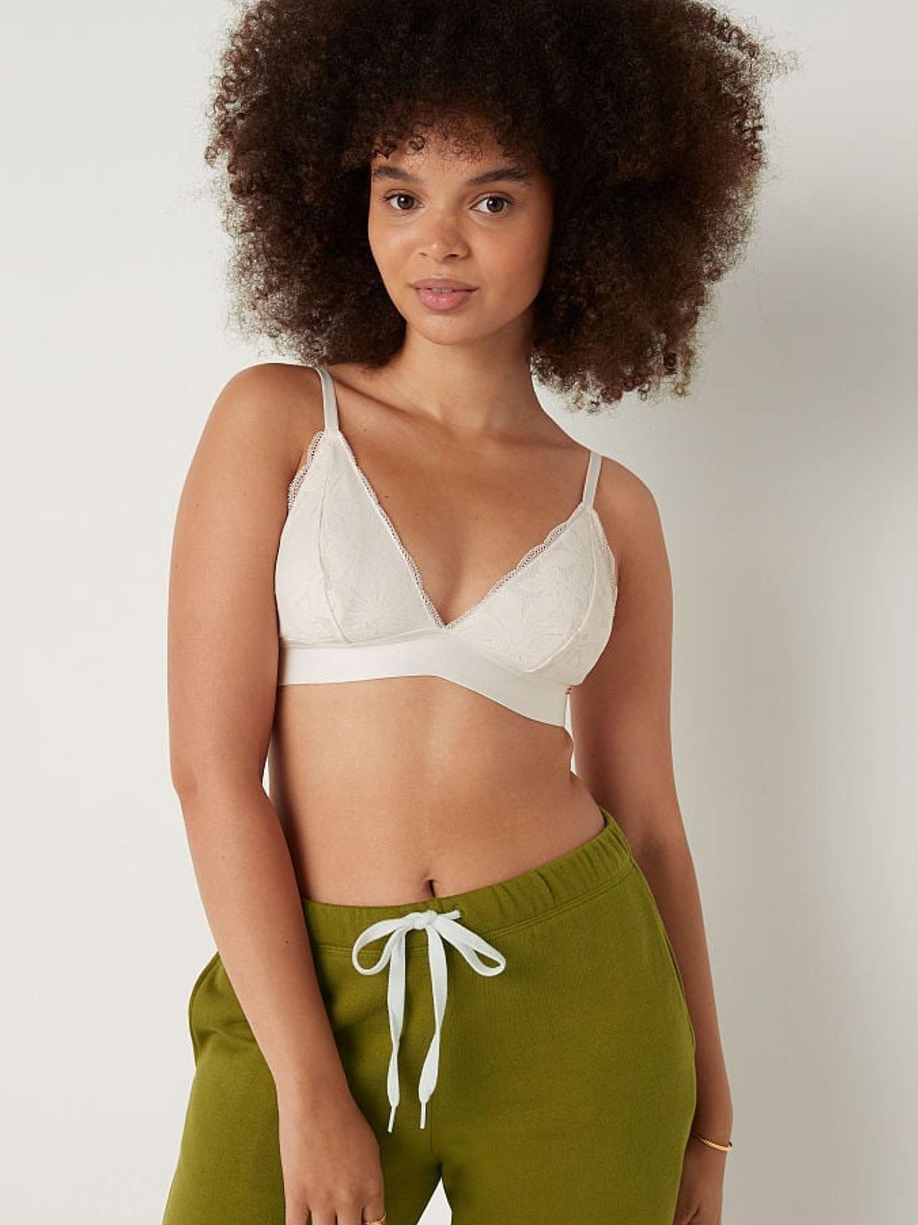 Coconut White Regular Cup Lace Unlined Triangle Bralette - Image 1 of 5