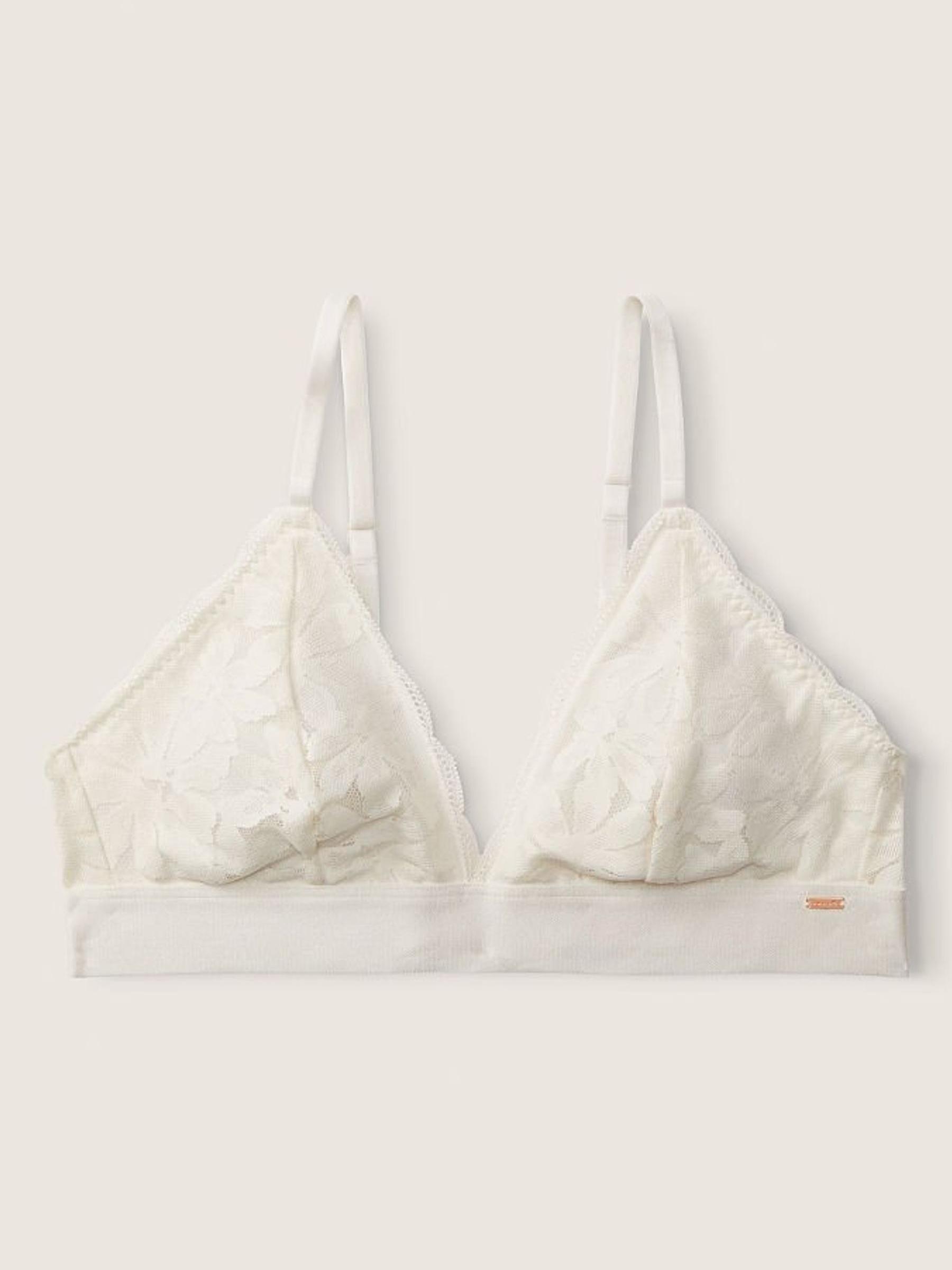 Coconut White Regular Cup Lace Unlined Triangle Bralette - Image 4 of 5