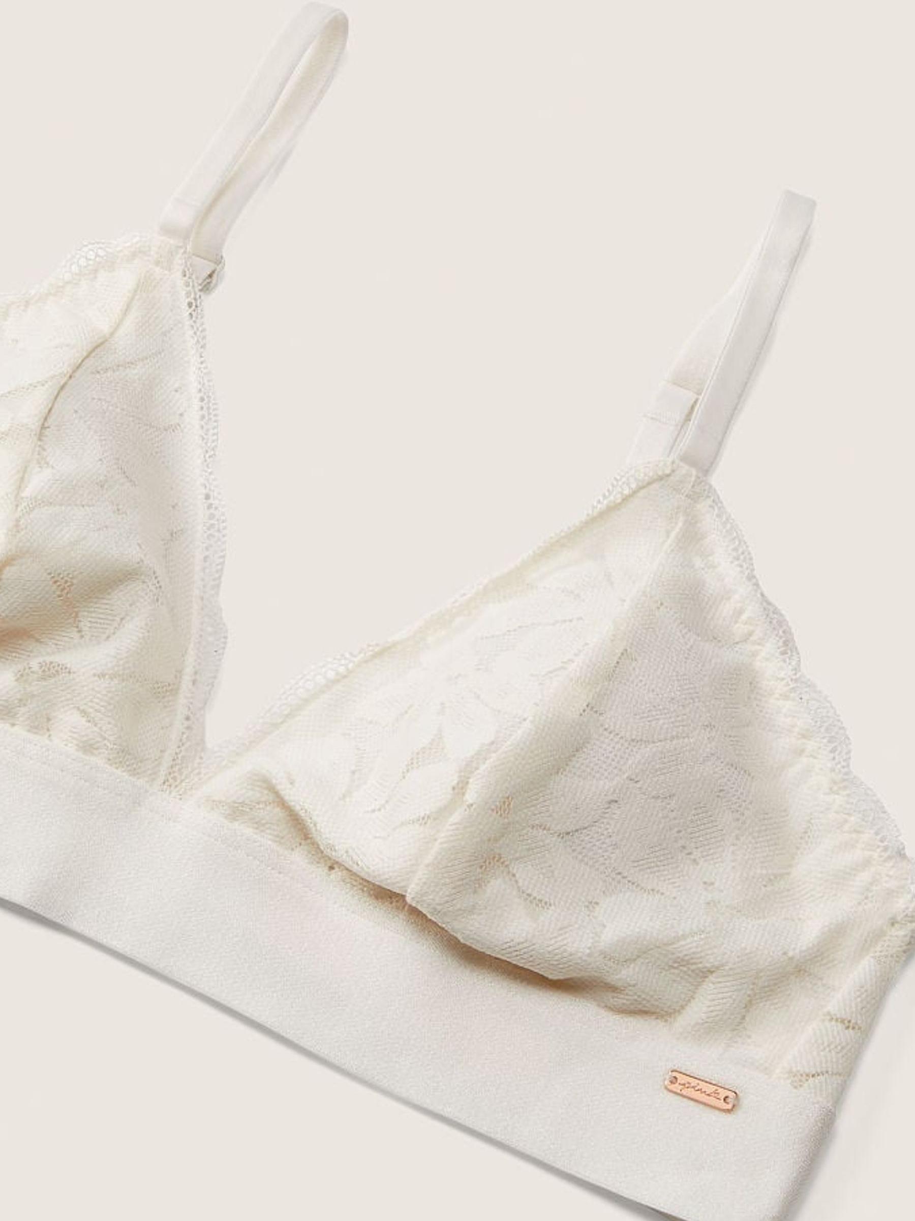 Coconut White Regular Cup Lace Unlined Triangle Bralette - Image 5 of 5