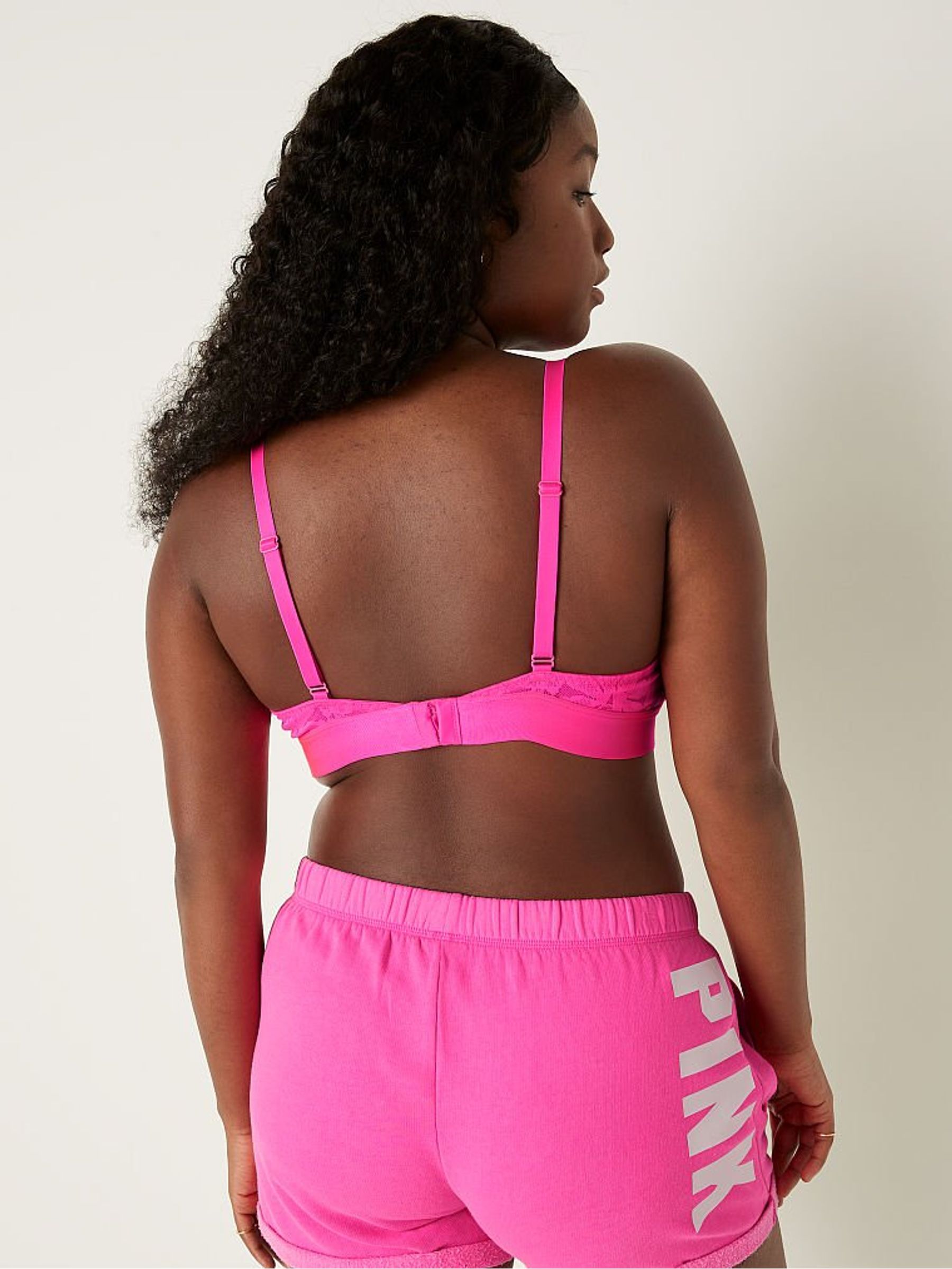 Atomic Pink Fuller Cup Lace Unlined Triangle Bralette - Image 2 of 4