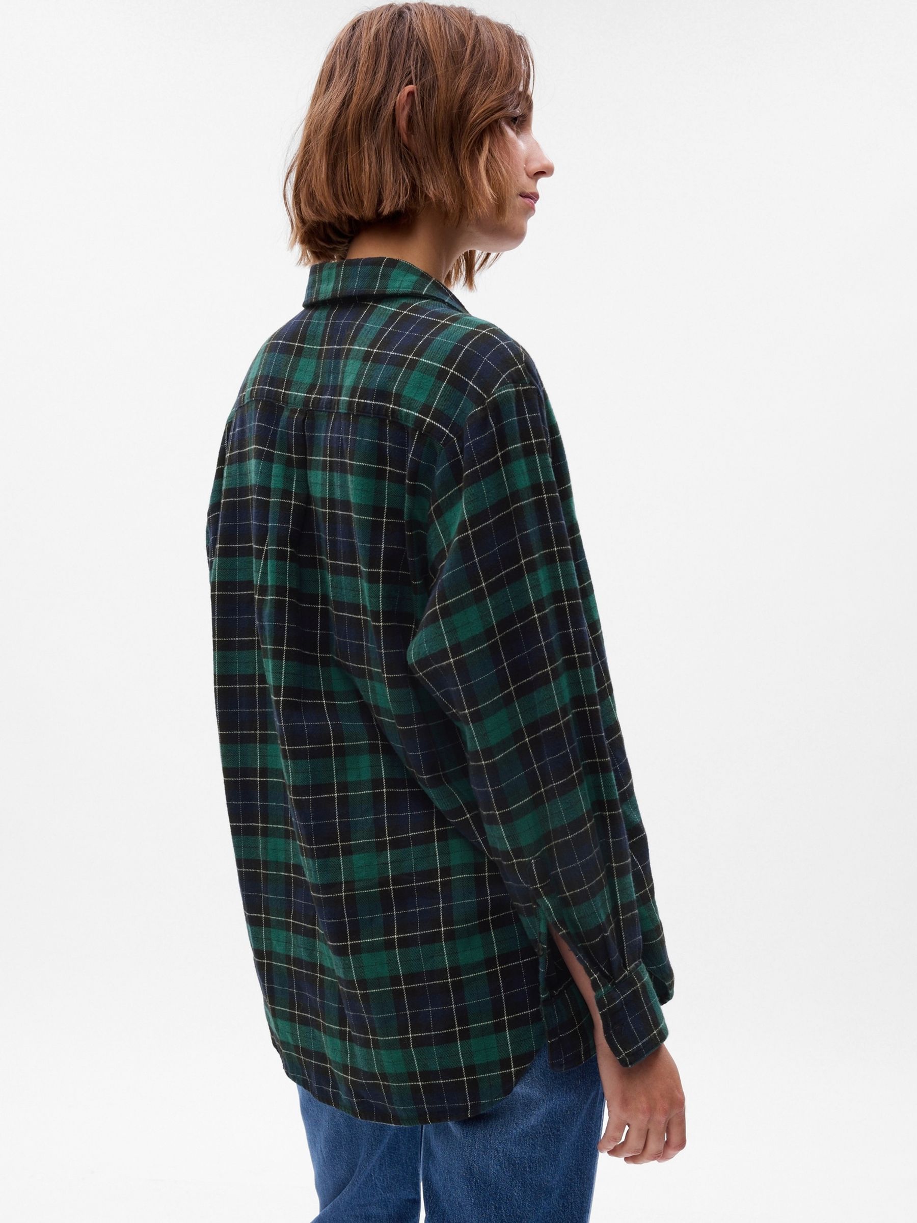 Green Flannel Big Long Sleeve Shirt - Image 2 of 5