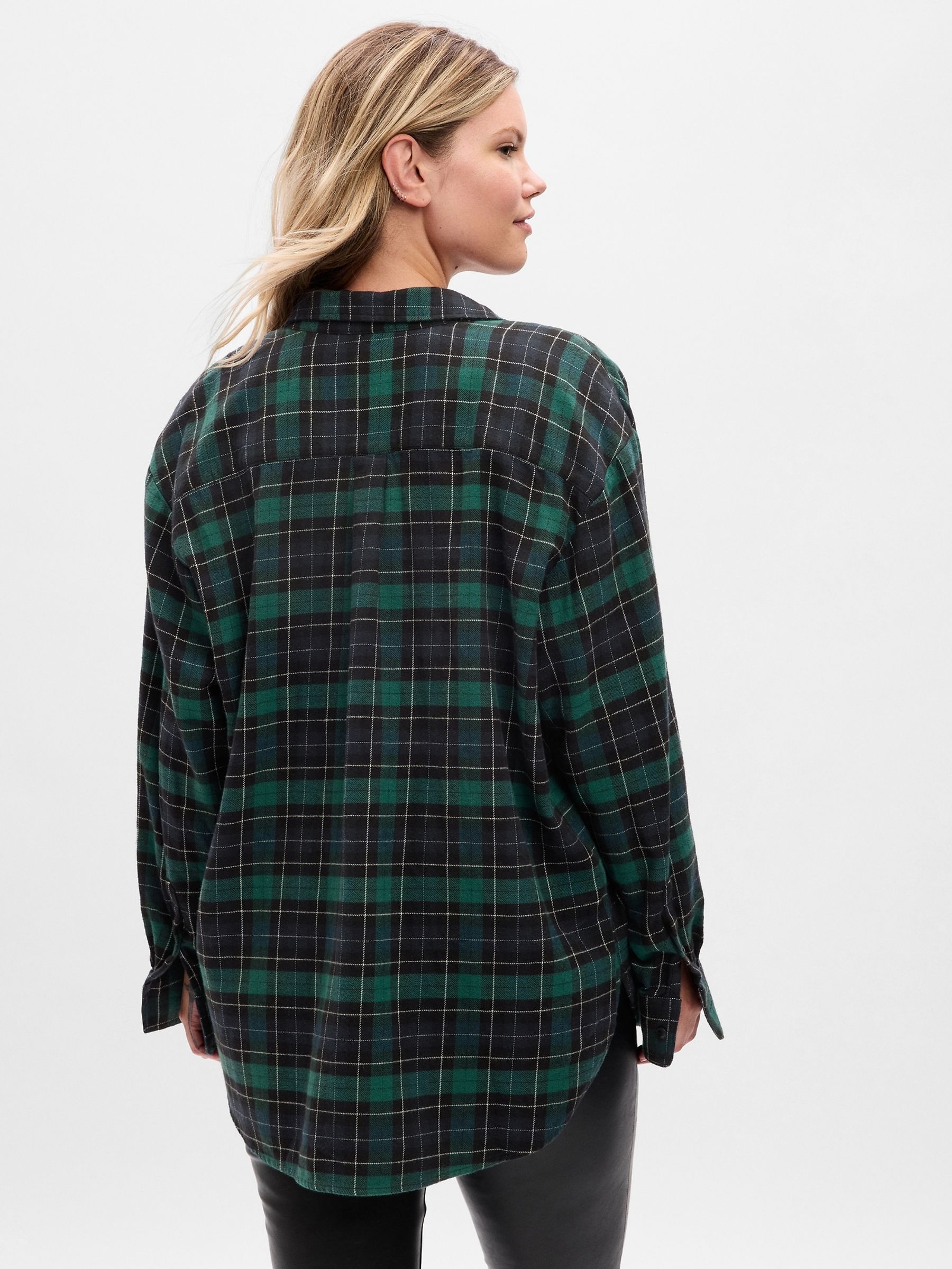 Green Flannel Big Long Sleeve Shirt - Image 5 of 5