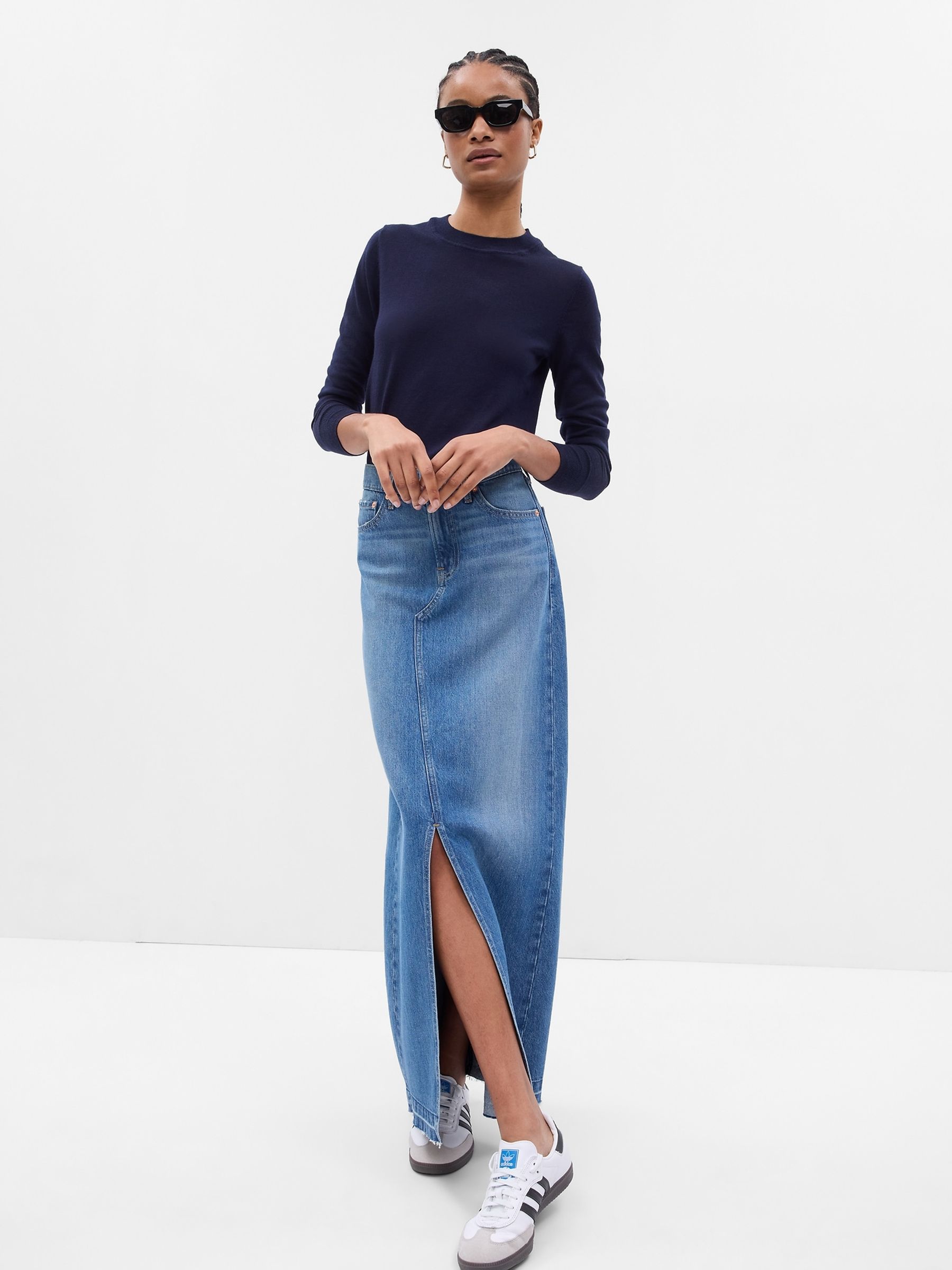Blue Merino Wool Crew Neck Jumper - Image 1 of 2