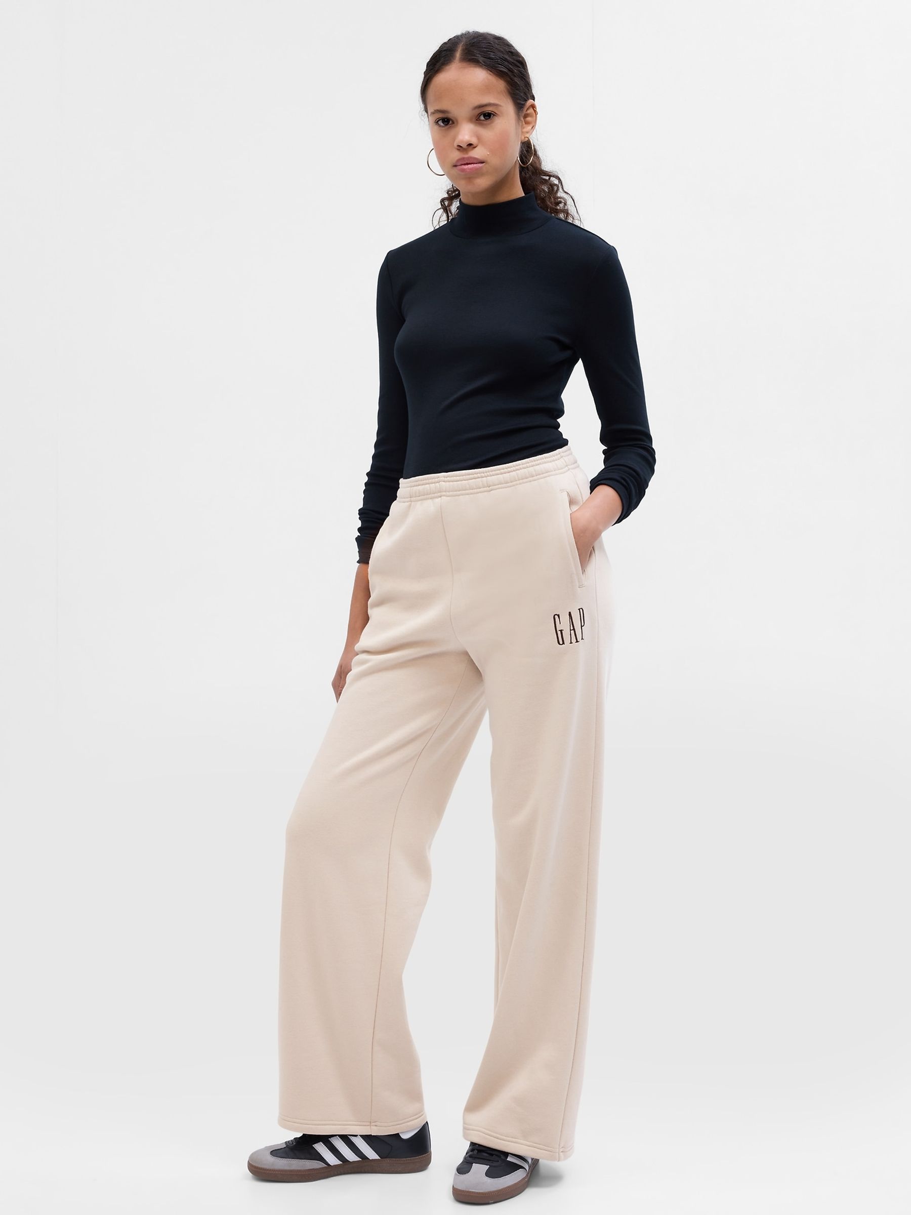 Neutral Vintage Soft Logo Wide Leg Joggers - Image 1 of 1