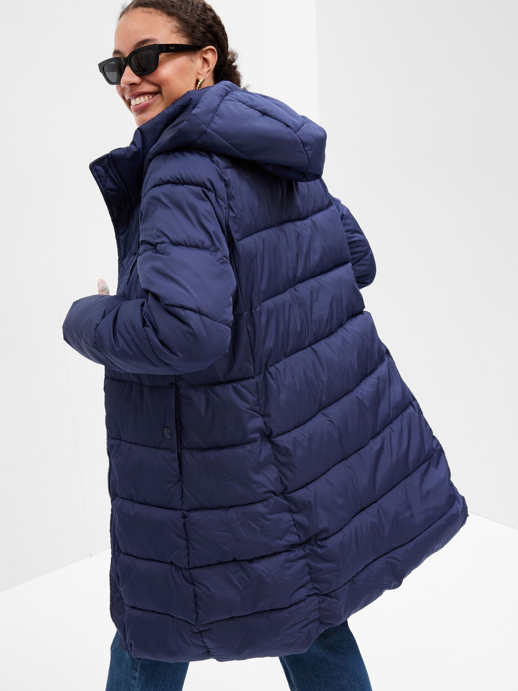 Blue ColdControl Long Puffer Coat - Image 2 of 2