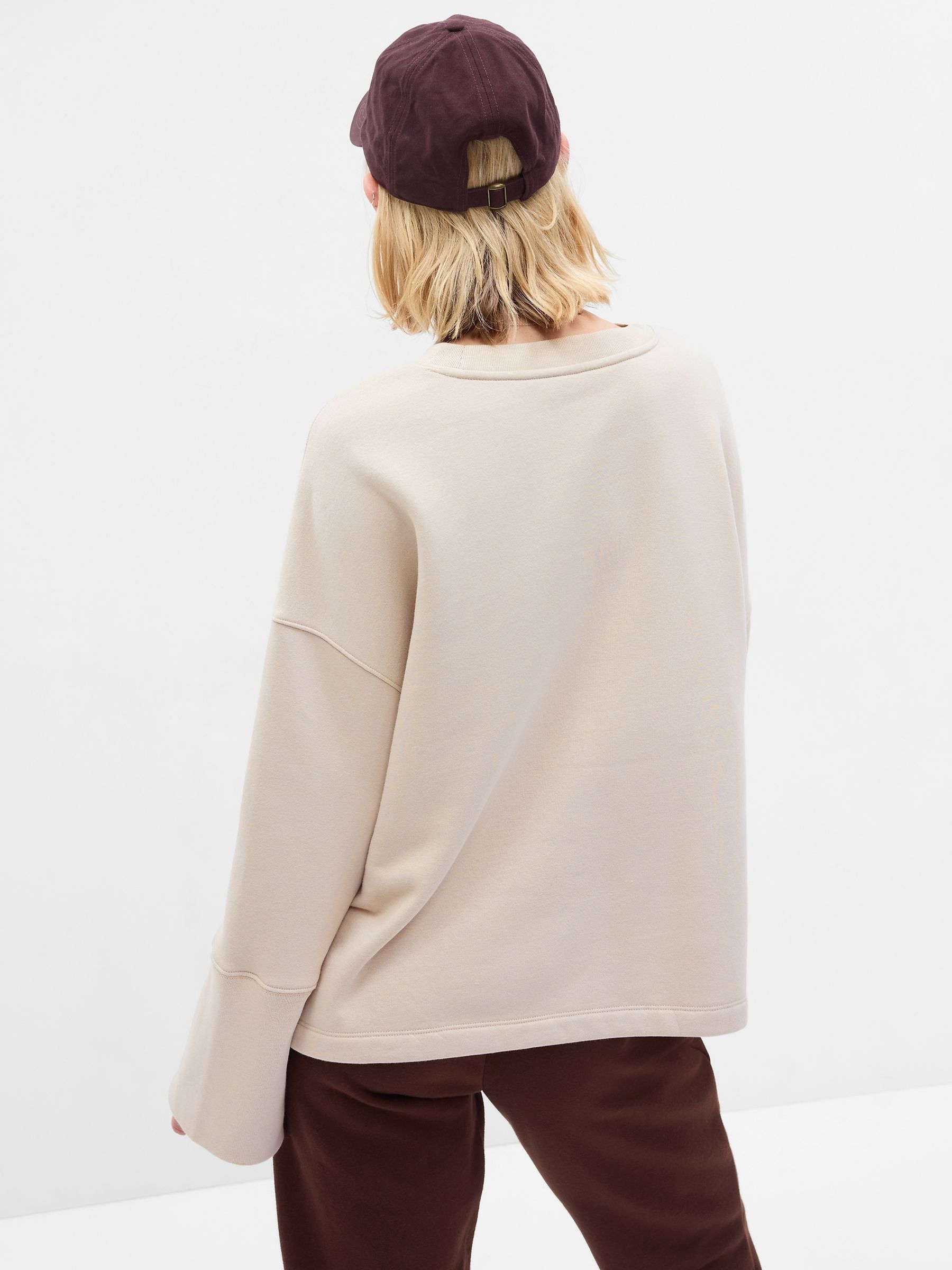 Beige Vintage Soft Crew Neck Long Sleeve Logo Sweatshirt - Image 2 of 3