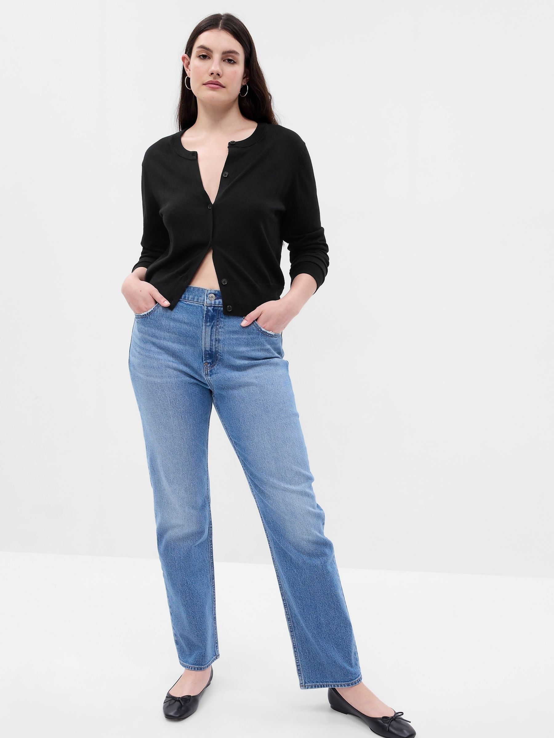 Black Merino Wool Cardigan - Image 4 of 5