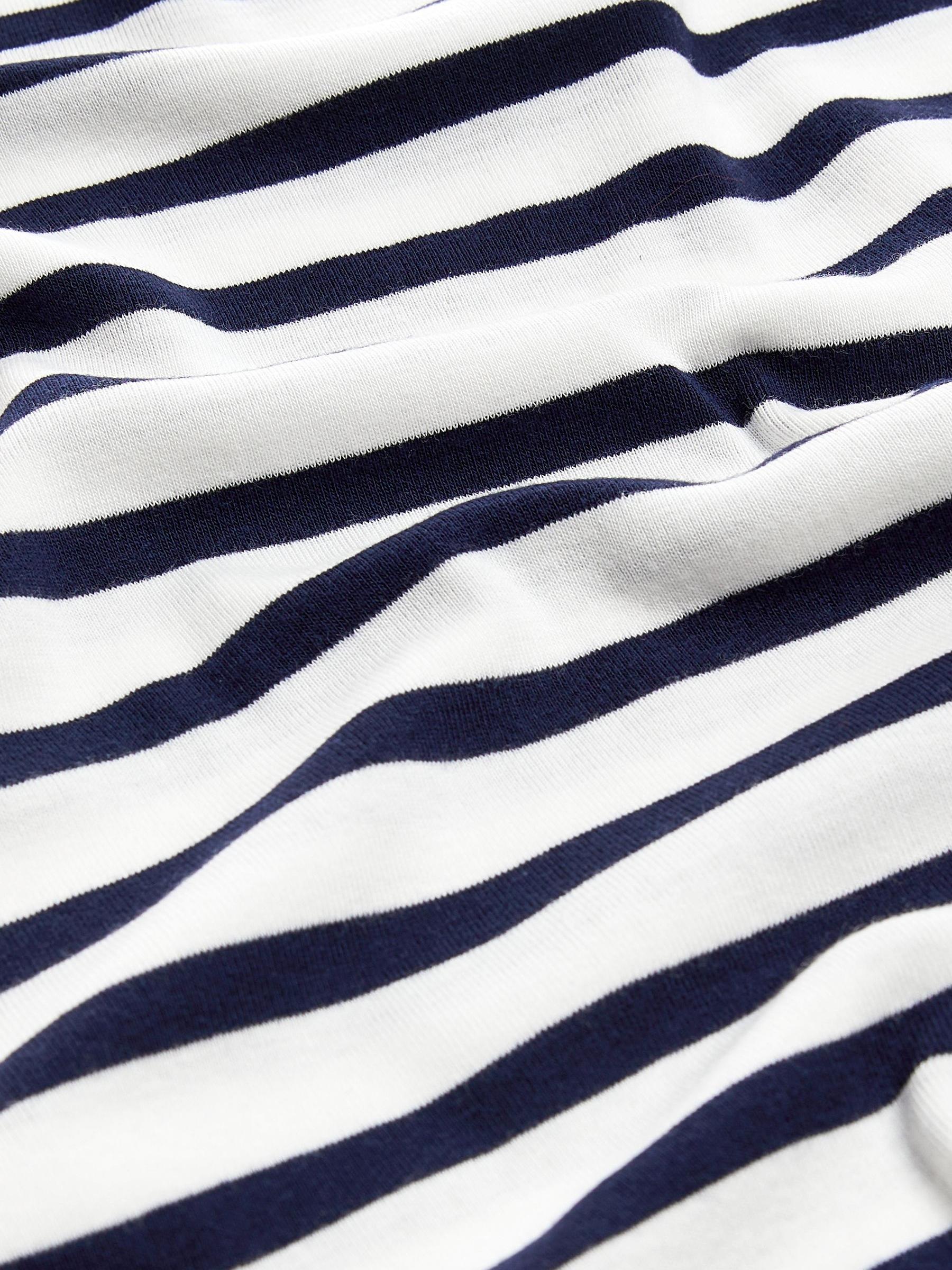 White Stripe Boat Neck Long Sleeve T-Shirt - Image 6 of 6
