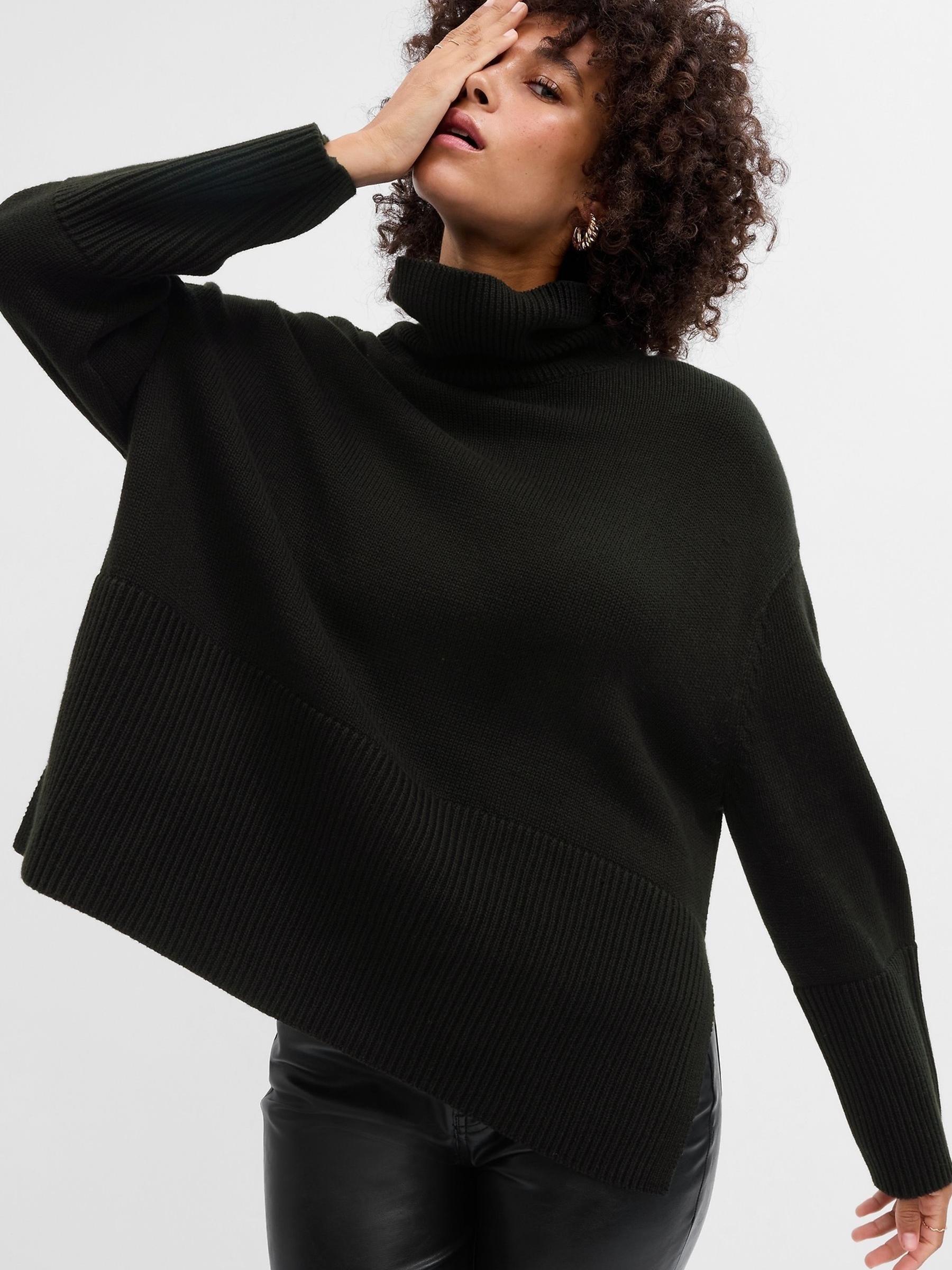 Black Relaxed Turtle Neck Tunic Jumper - Image 1 of 1
