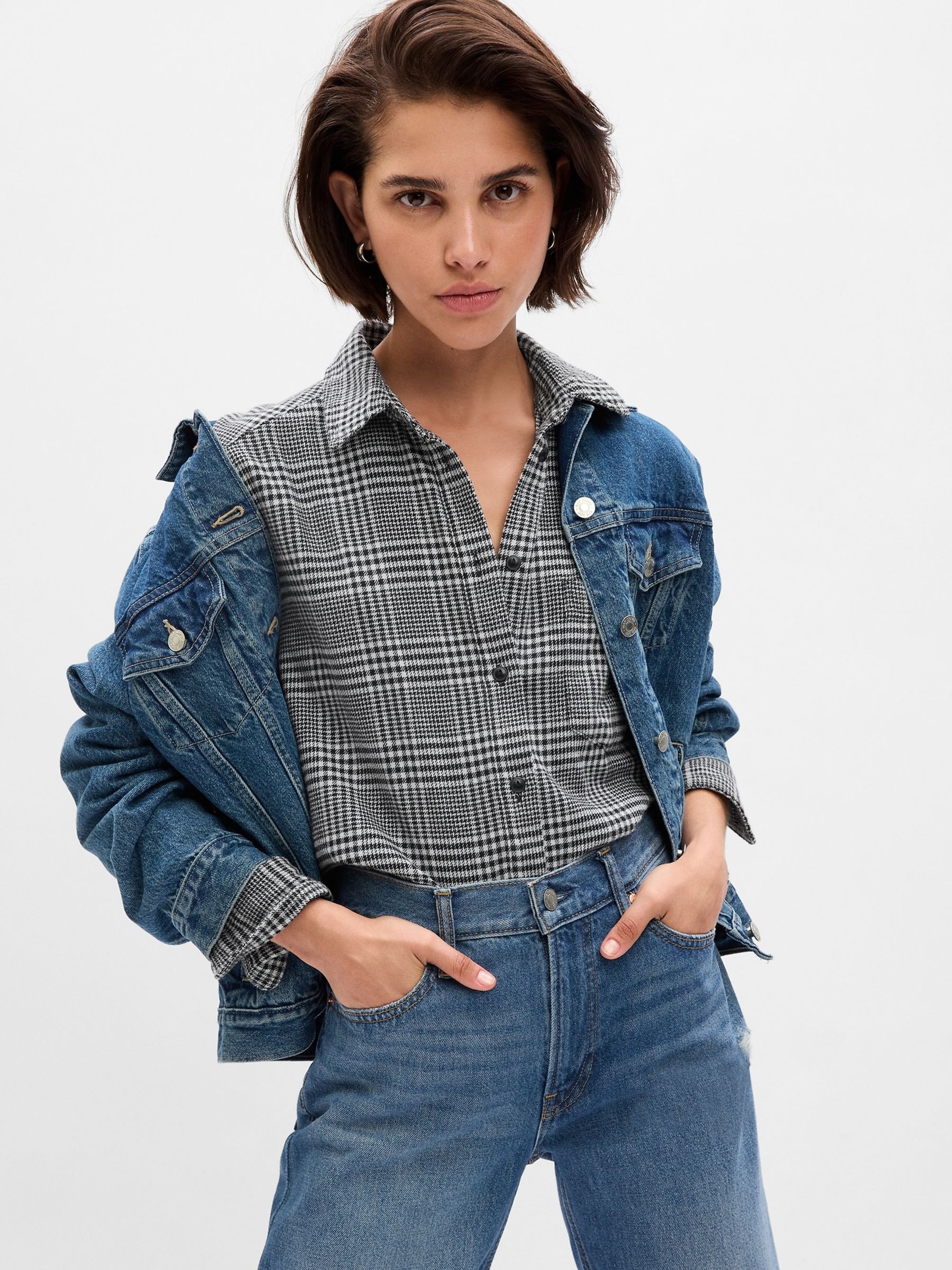 Black Flannel Big Long Sleeve Shirt - Image 1 of 2
