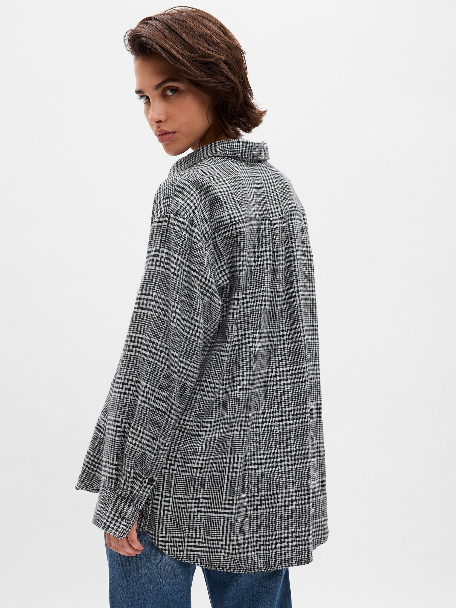 Black Flannel Big Long Sleeve Shirt - Image 2 of 2