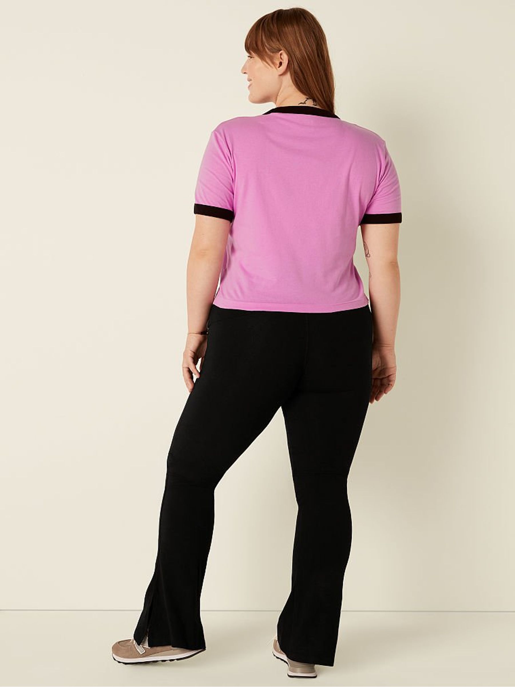 Pure Black Foldover Flare Legging - Image 2 of 3