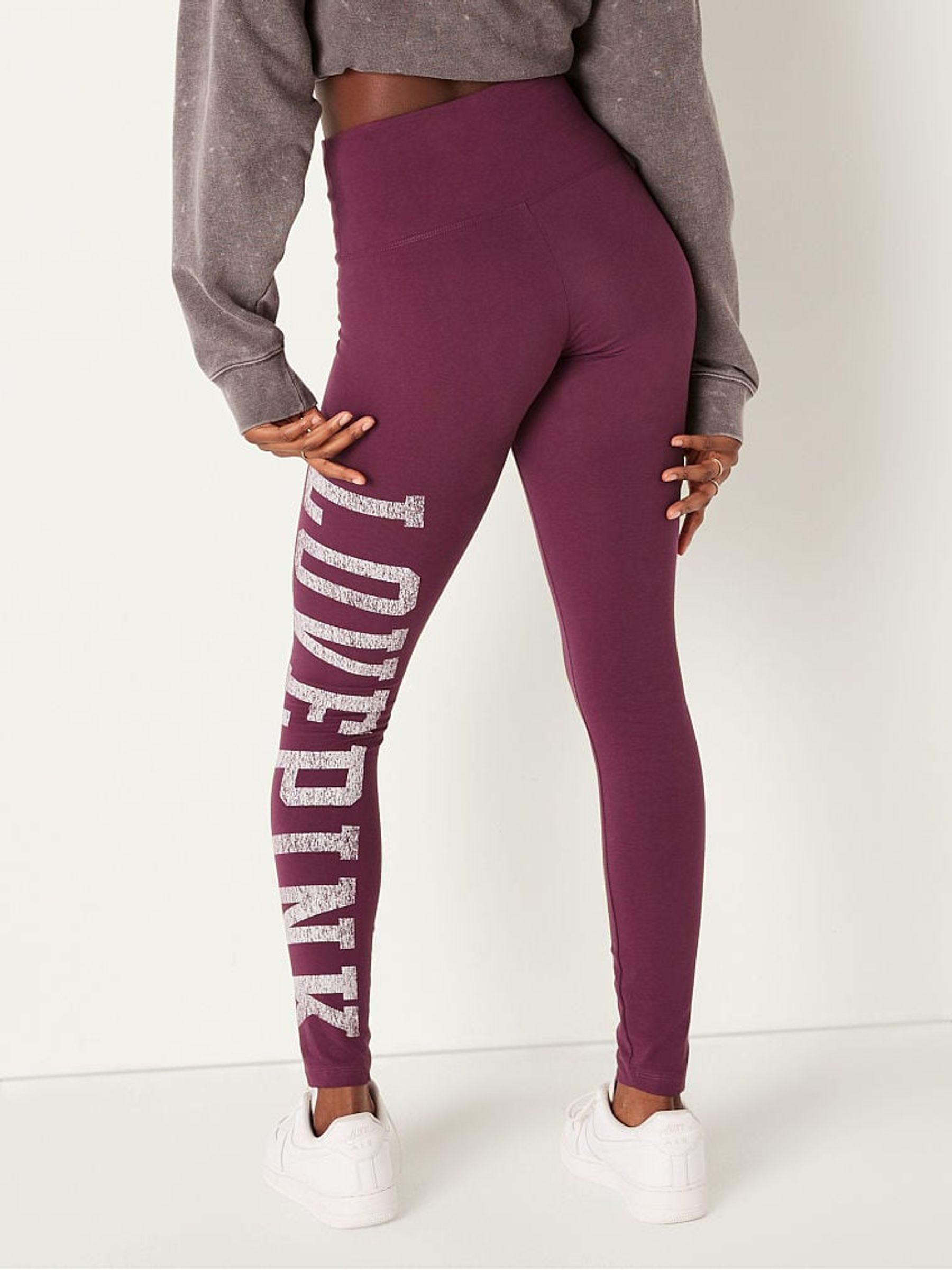 Rich Maroon Red Cotton High Waist  Leggings - Image 2 of 4