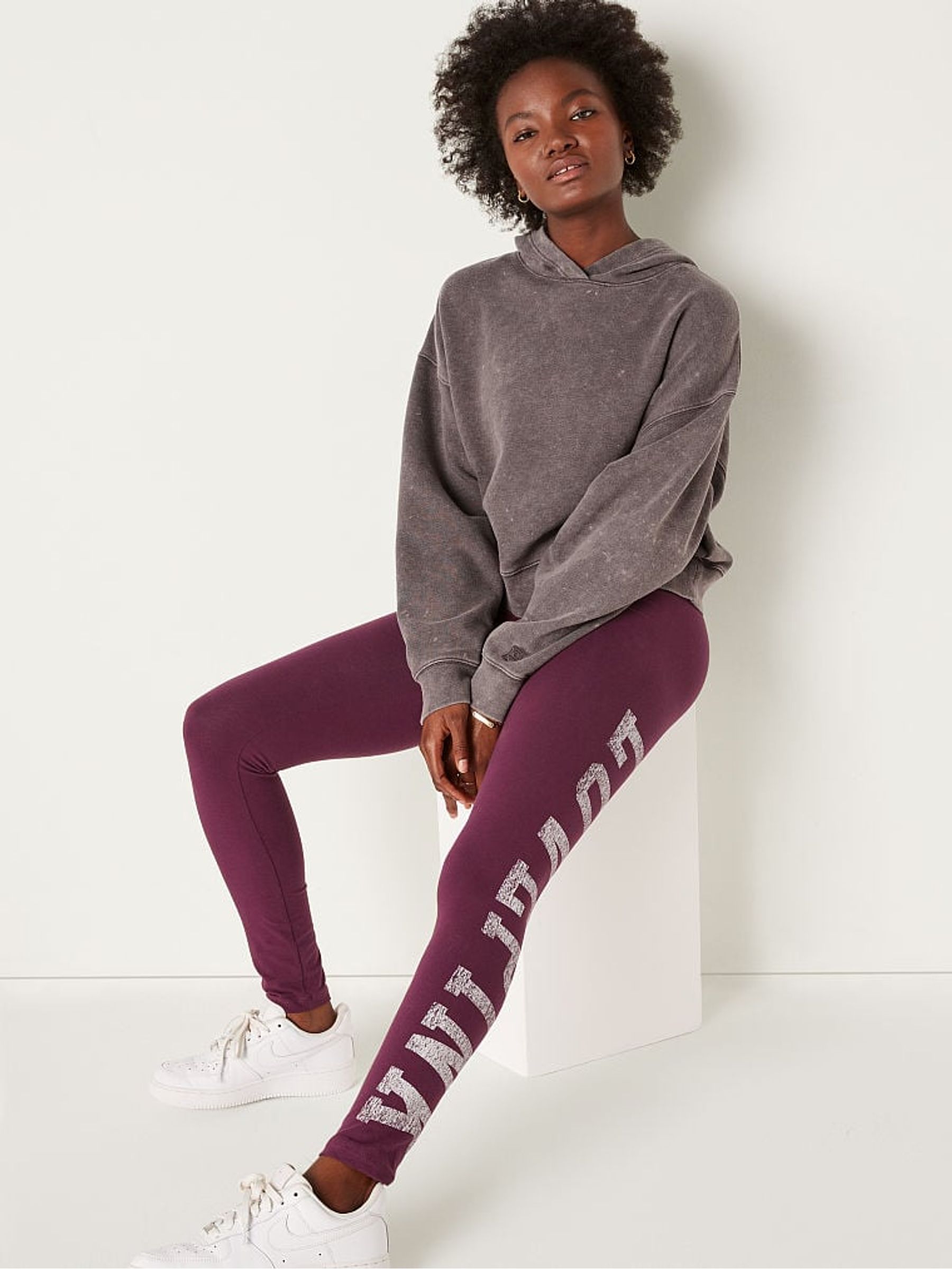 Rich Maroon Red Cotton High Waist  Leggings - Image 3 of 4