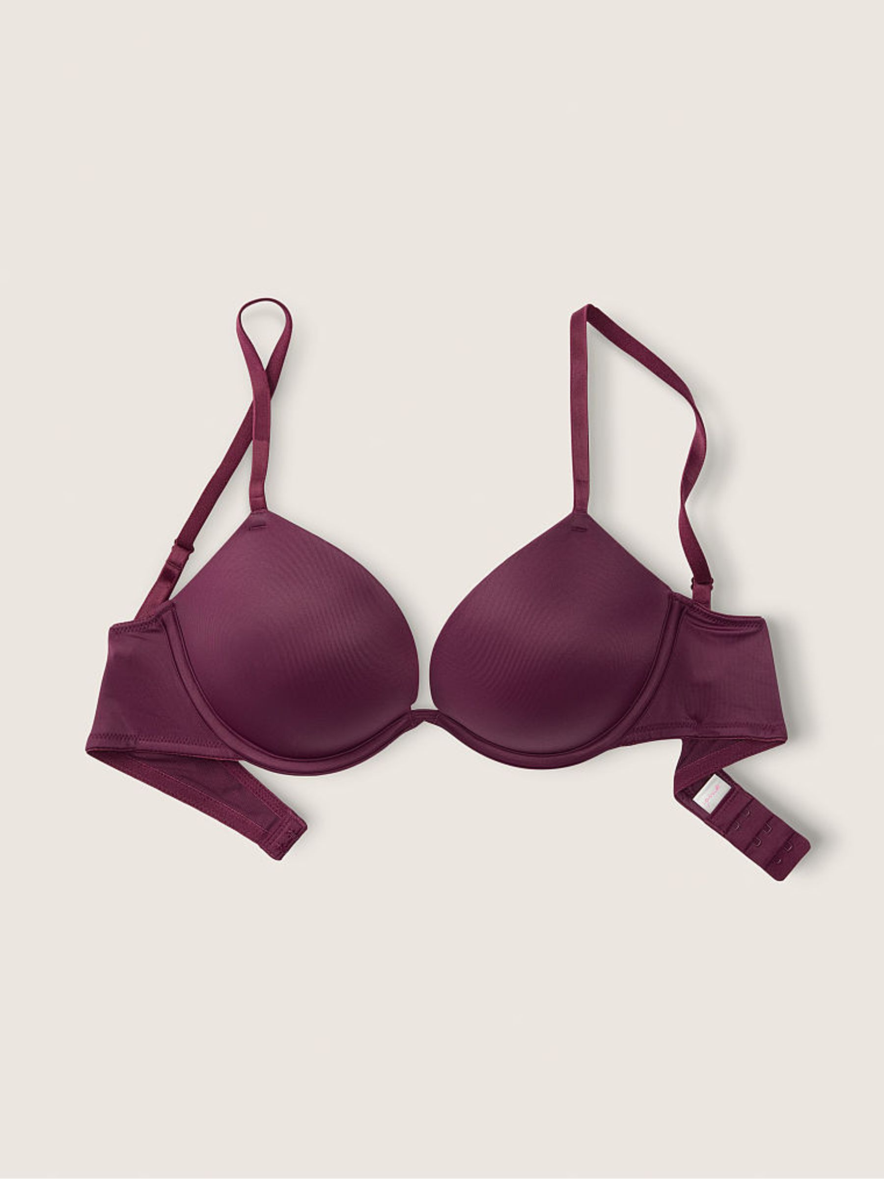 Rich Maroon Purple Smooth Super Push Up Bra - Image 4 of 5