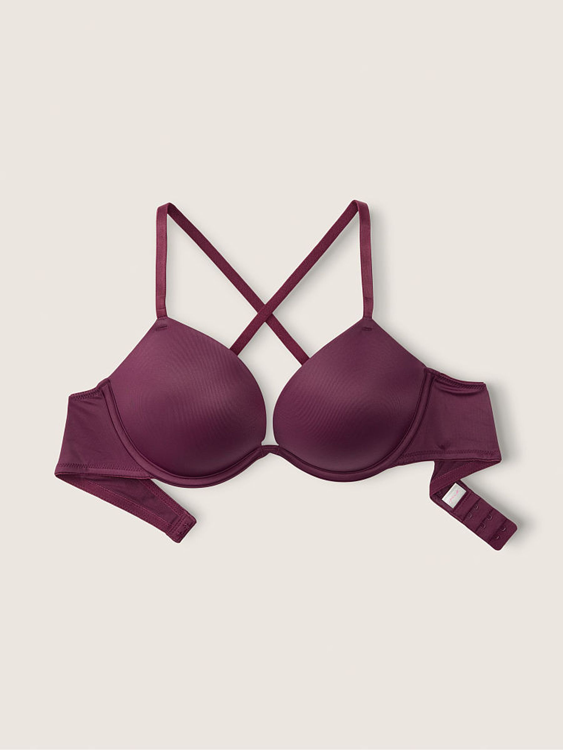 Rich Maroon Purple Smooth Super Push Up Bra - Image 5 of 5