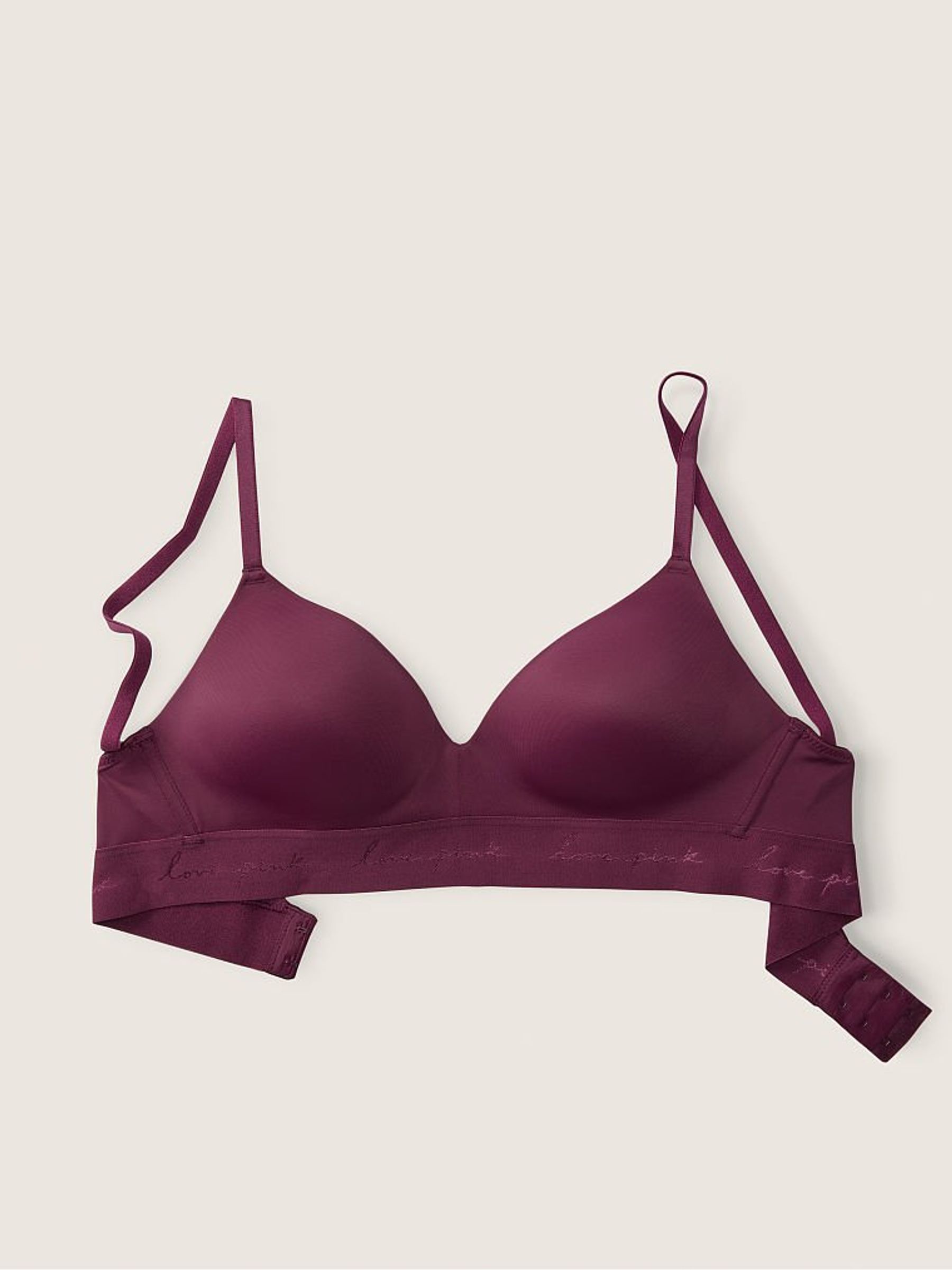 Rich Maroon Purple Wear Everywhere Wireless Lightly Lined Bra - Image 4 of 4