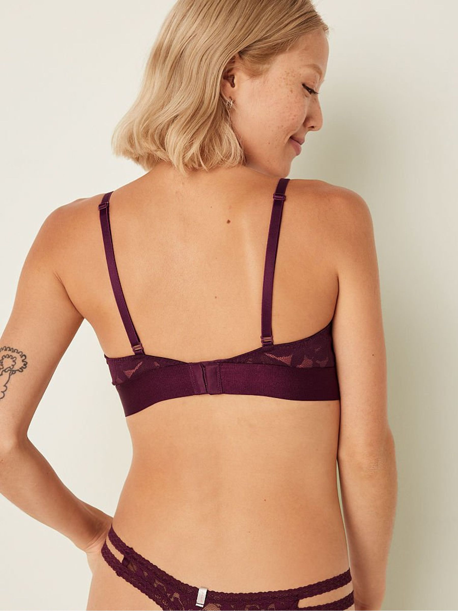 Purple Regular Cup Lace Unlined Triangle Bralette - Image 2 of 4