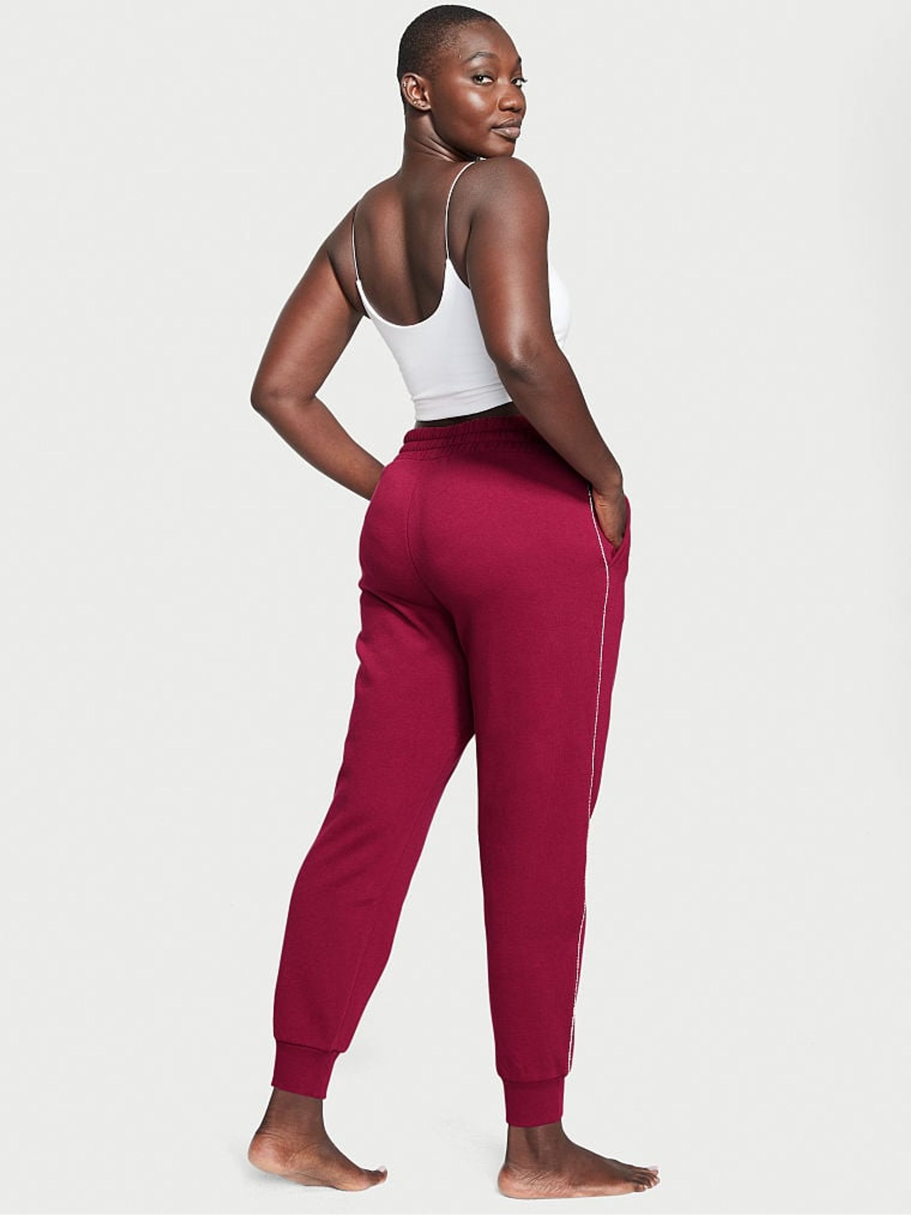 Claret Red Graphic Red Fleece Jogger - Image 2 of 3