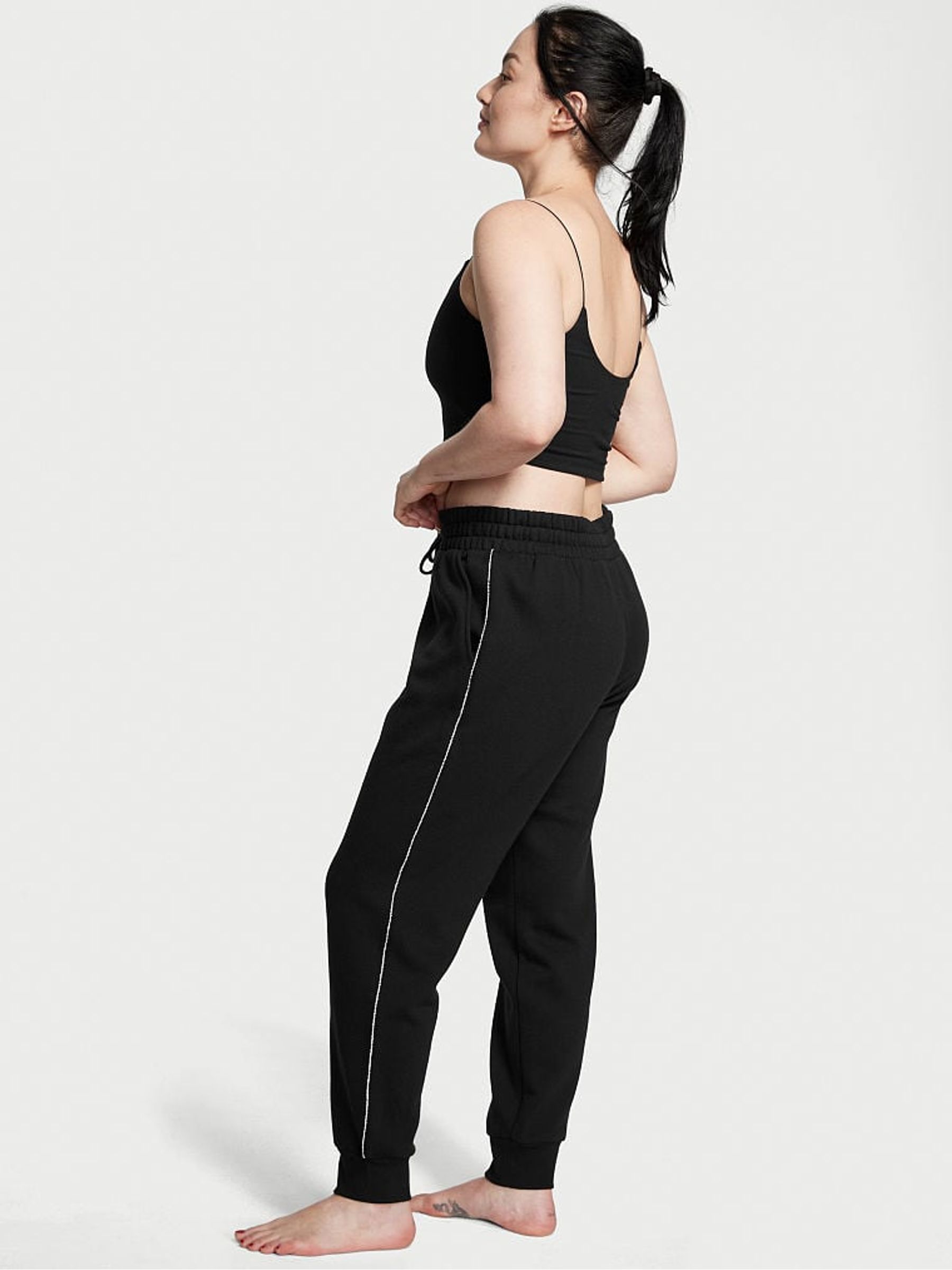 Graphic Pure Black Fleece Jogger - Image 2 of 3