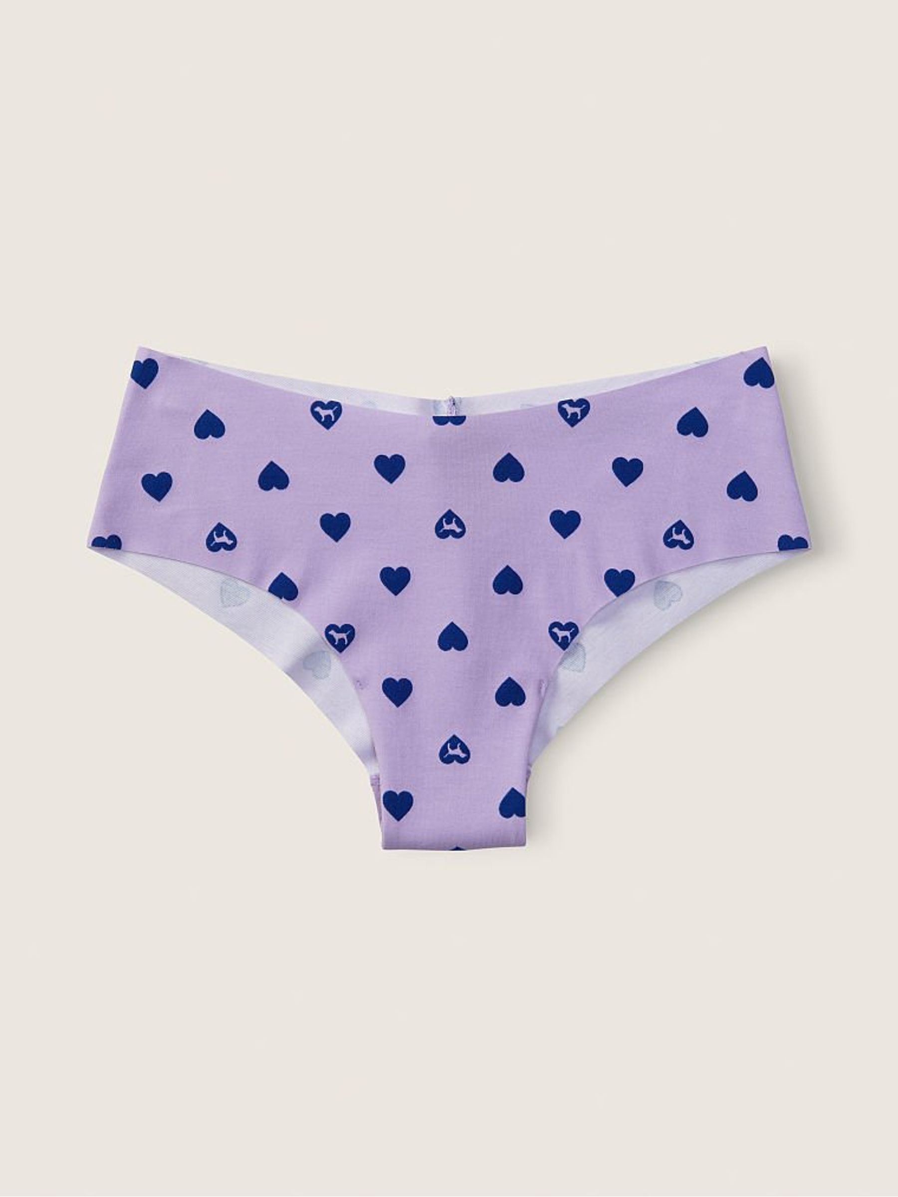 Lavender Love Heart Print Purple No-Show Cheekster Knickers - Image 1 of 1