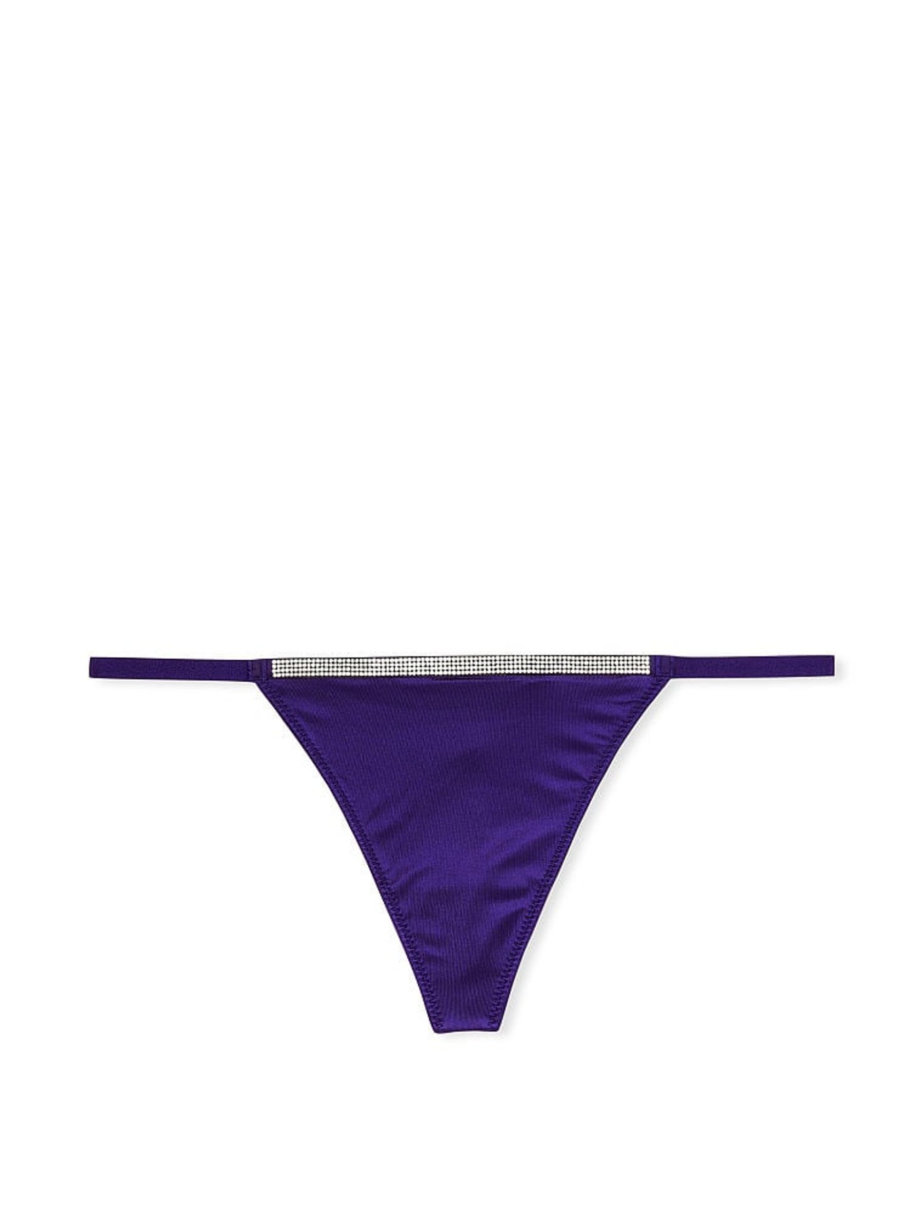 Night Ocean Blue Smooth G String Shine Strap Knickers - Image 3 of 4