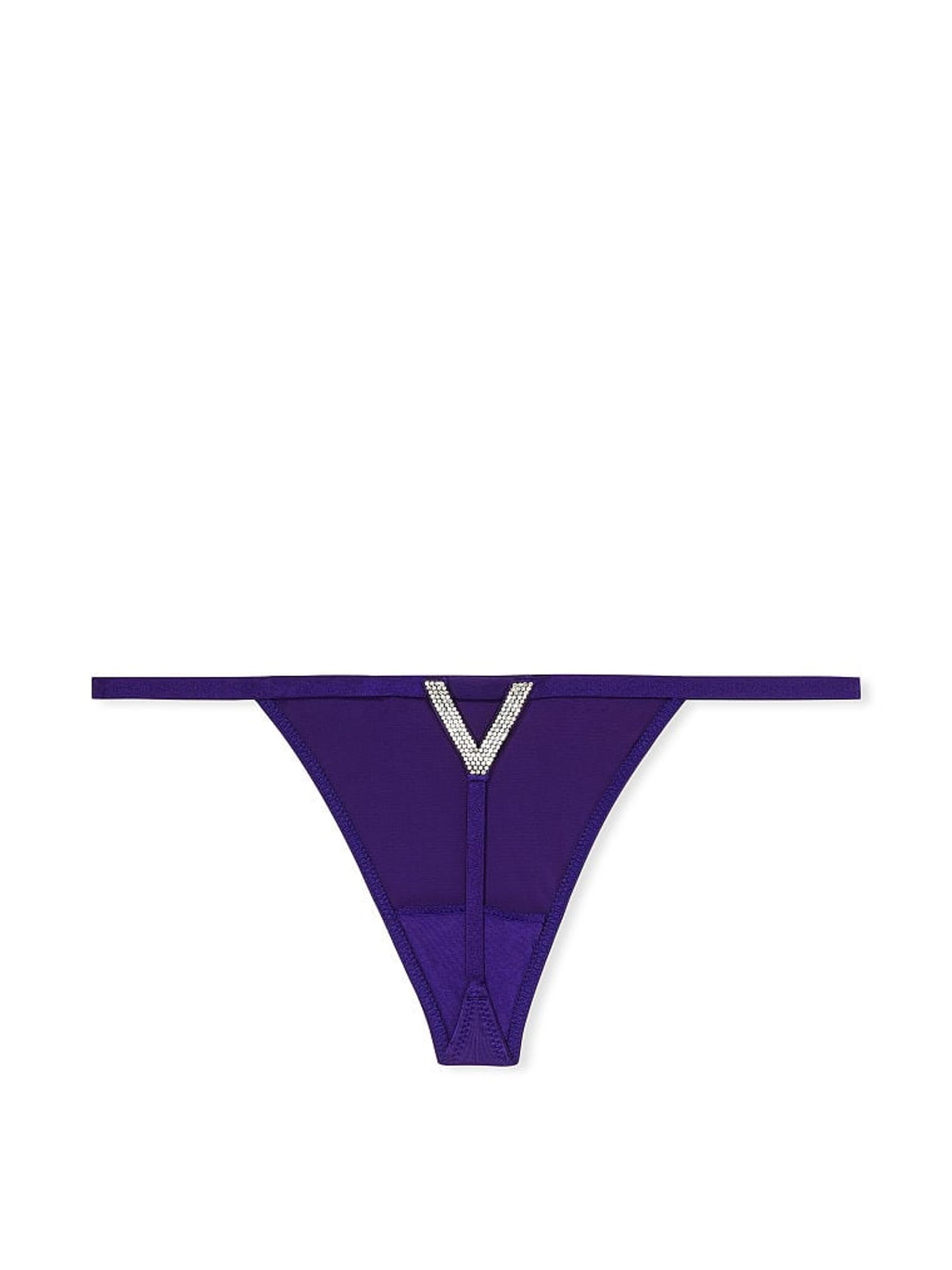 Night Ocean Blue Smooth G String Shine Strap Knickers - Image 4 of 4