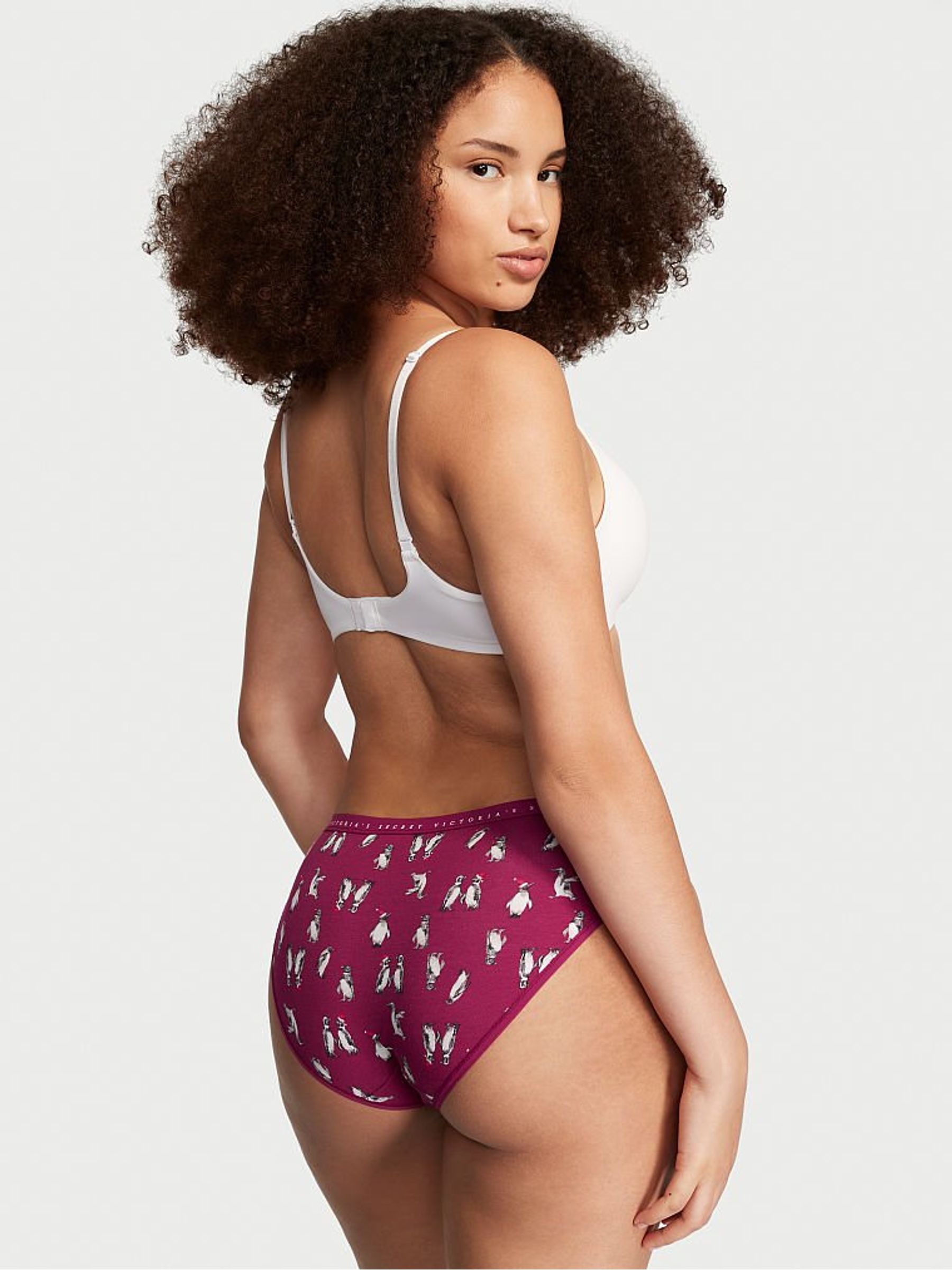 Purple Festive Penguins Stretch Cotton Bikini Panty - Image 2 of 3