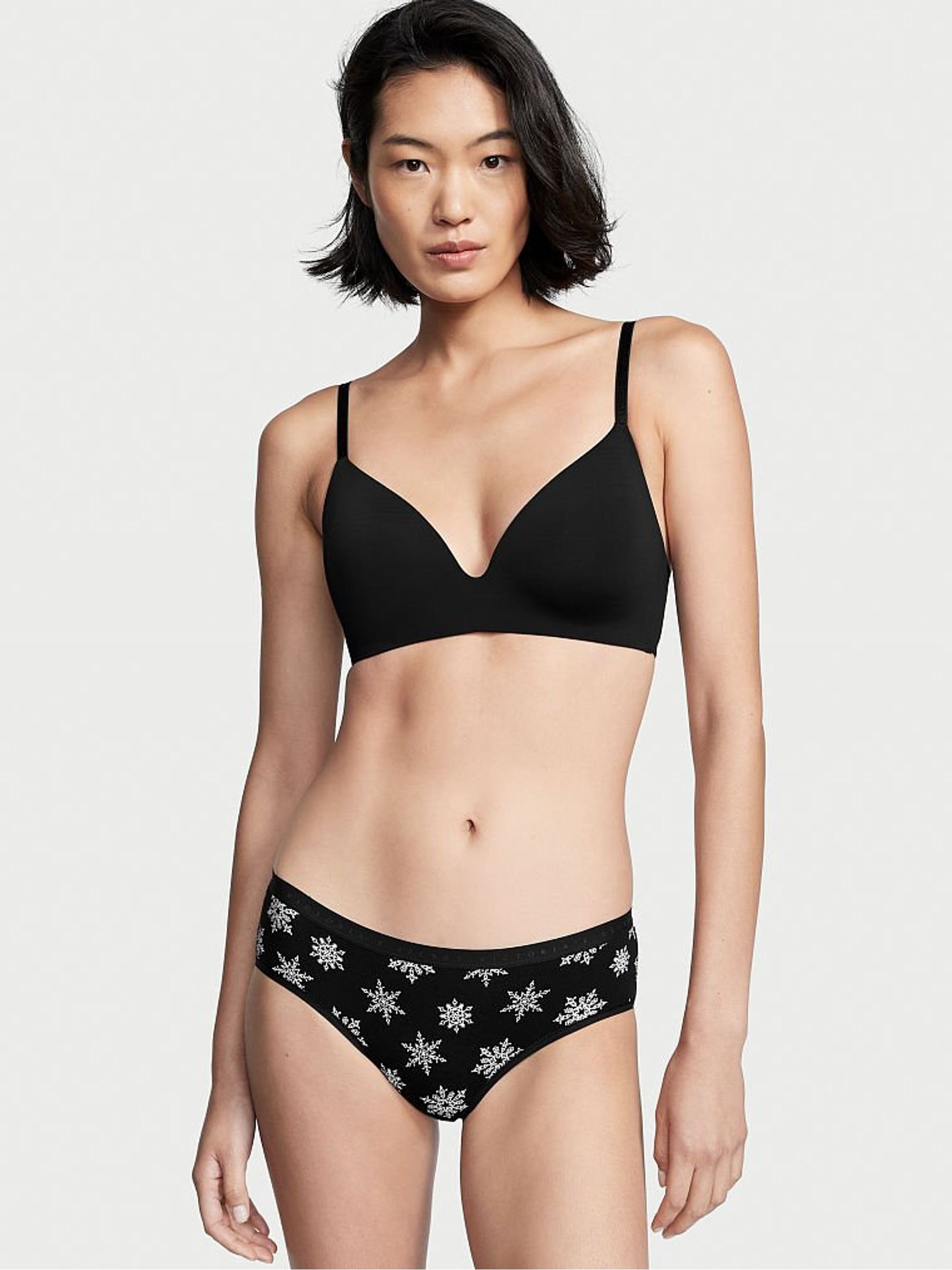 Black Holiday Snowflakes Stretch Cotton Hipster Knickers - Image 1 of 3