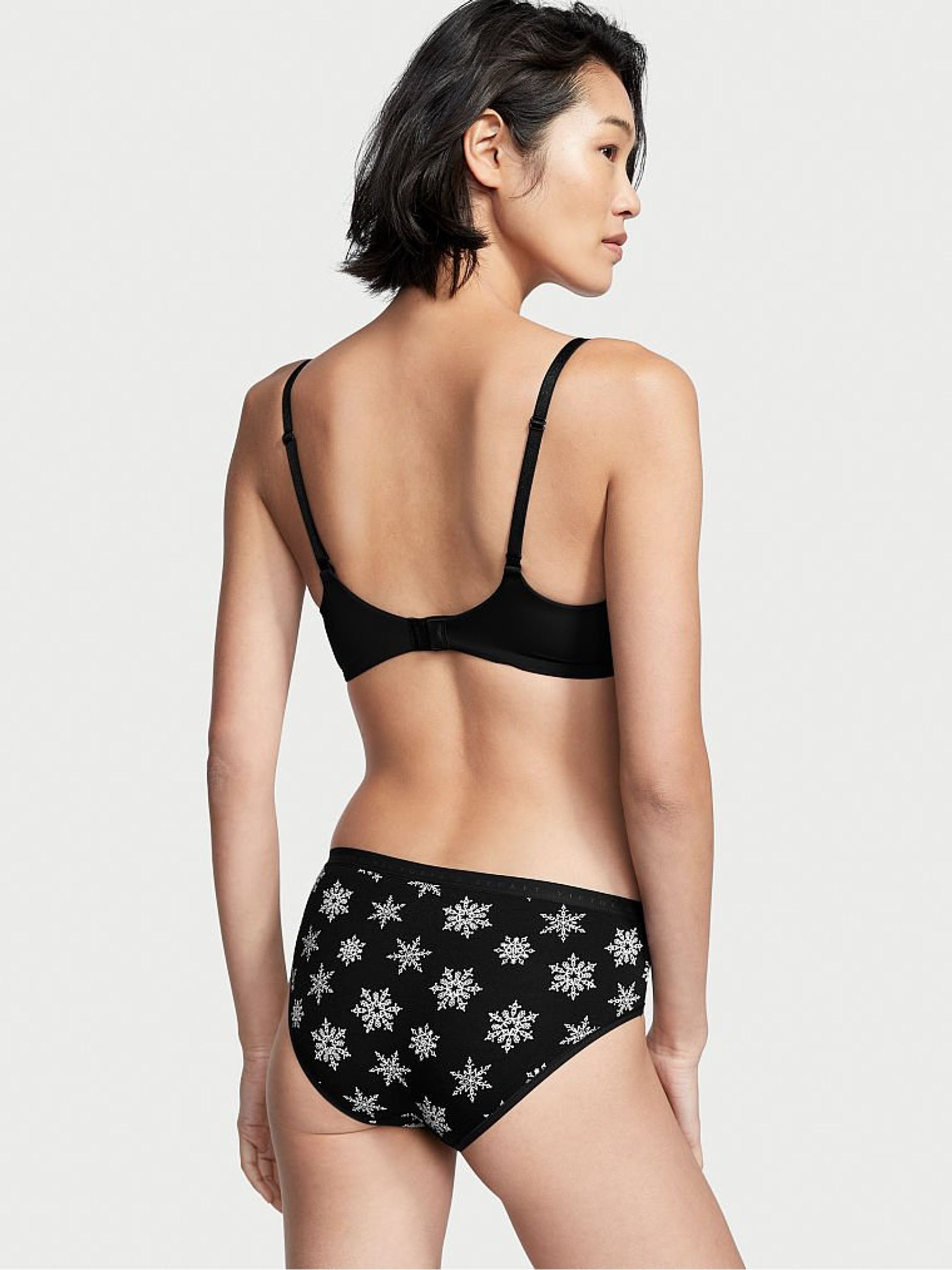 Black Holiday Snowflakes Stretch Cotton Hipster Knickers - Image 2 of 3