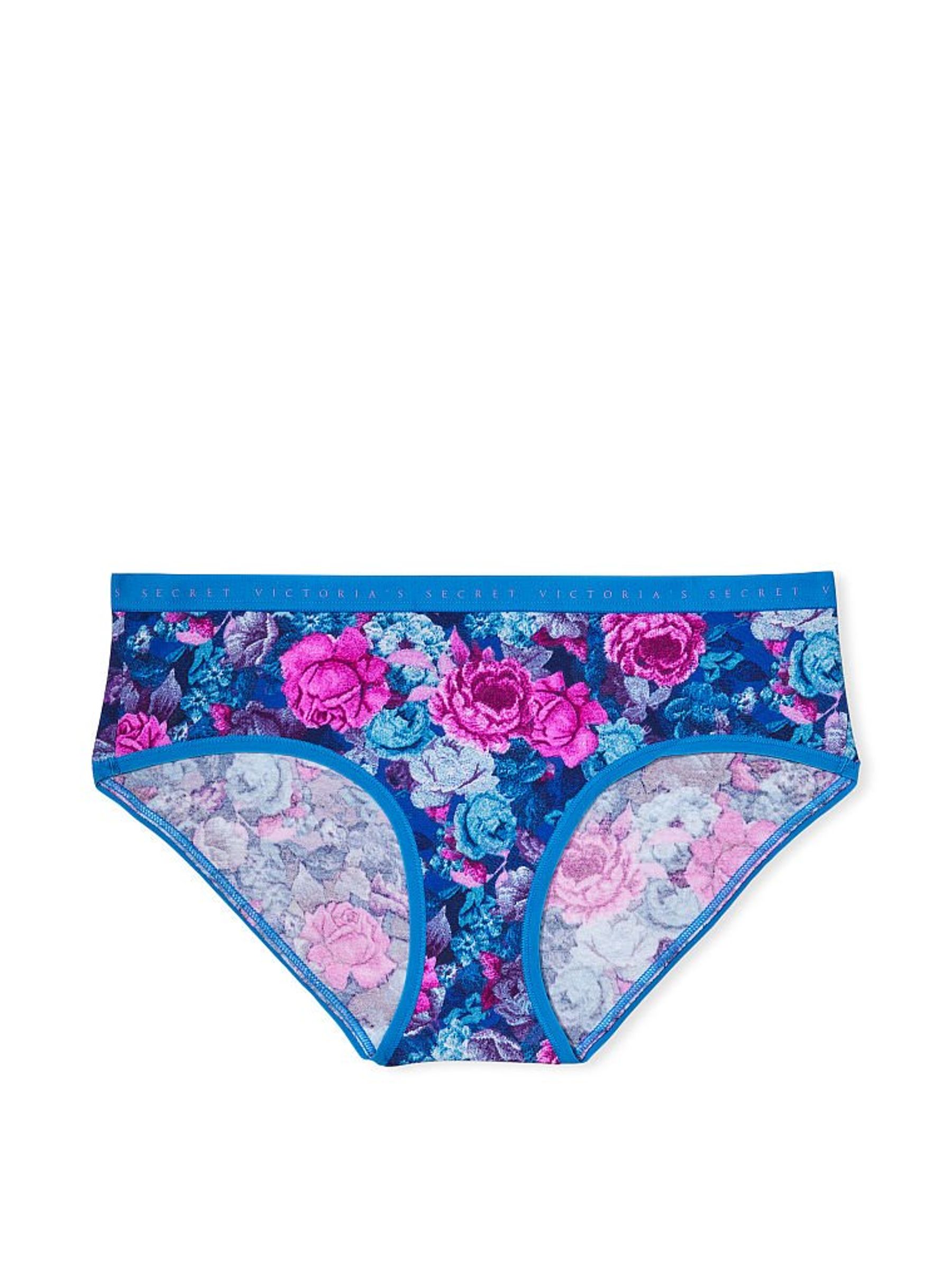 Blue Floral Stretch Cotton Hipster Knickers - Image 3 of 3
