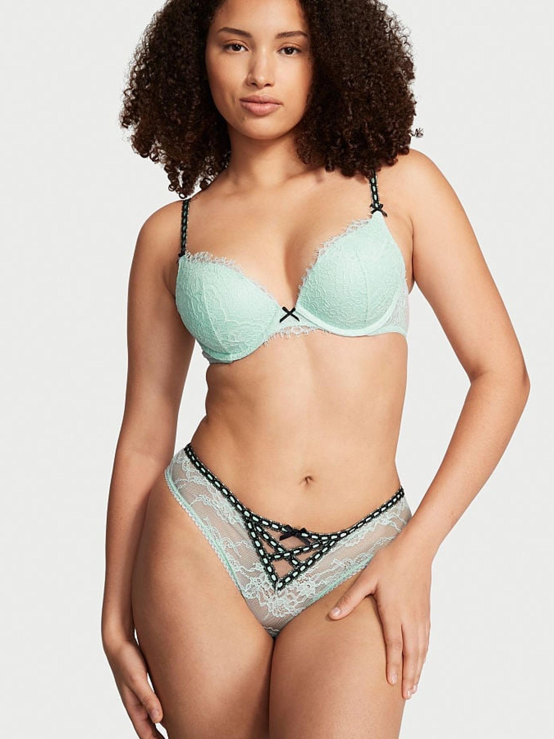 Opal Blue Cheeky Lace Knickers - Image 1 of 3
