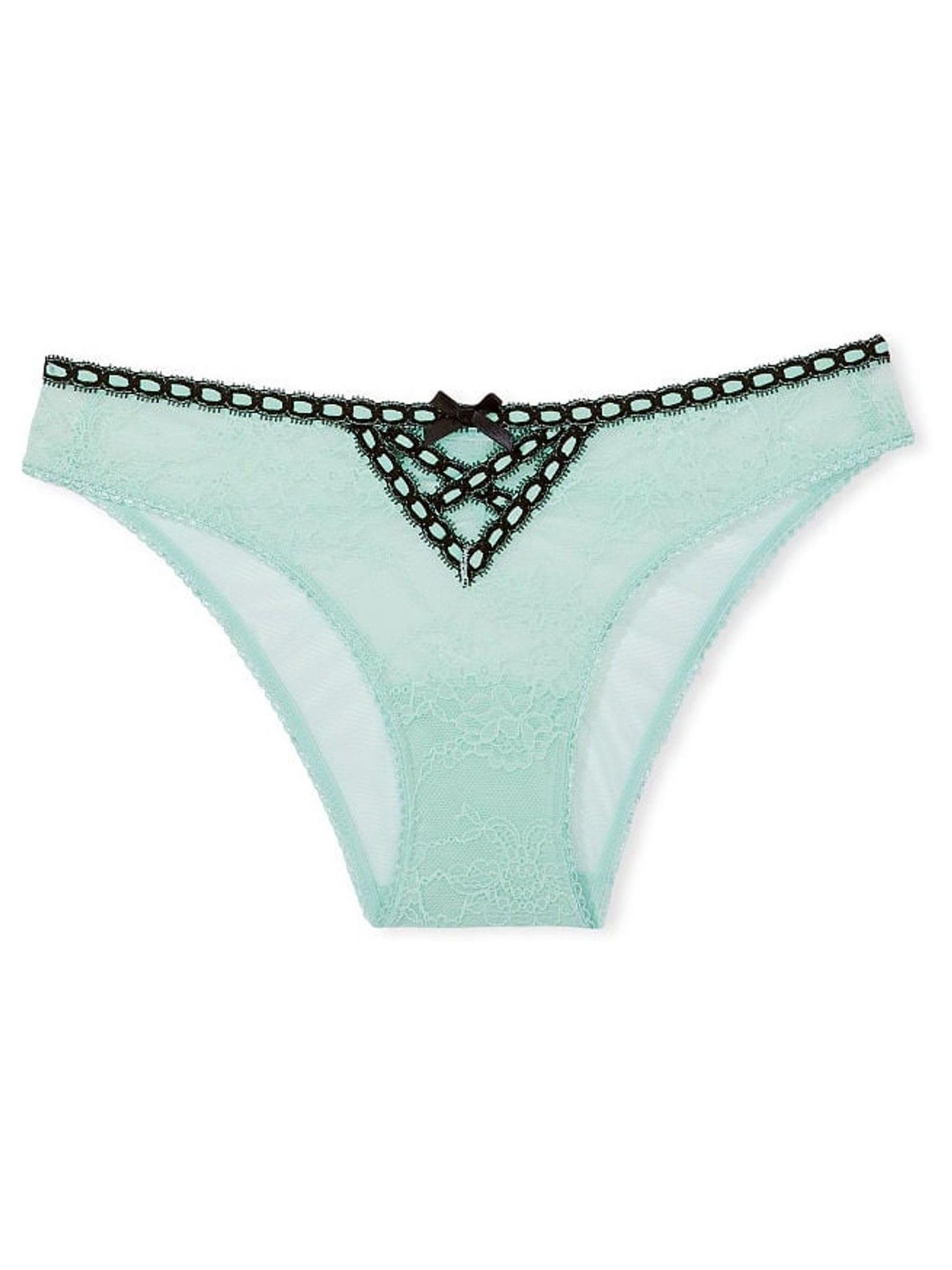 Opal Blue Cheeky Lace Knickers - Image 3 of 3