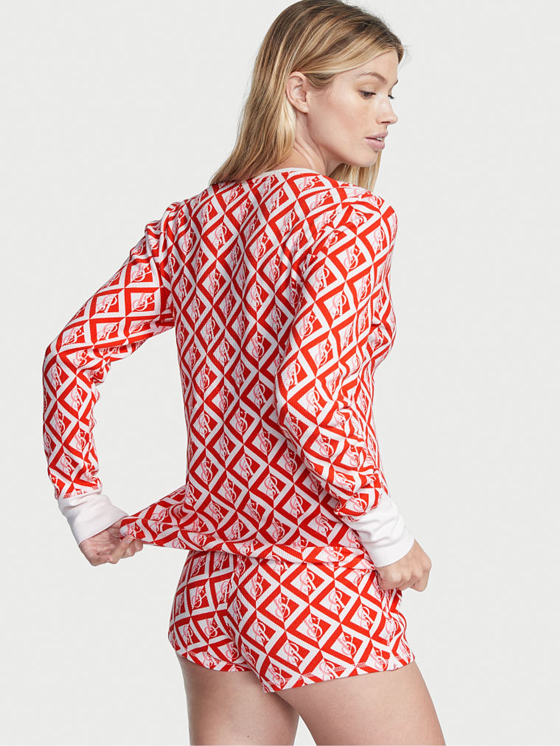 Red Thermal Short Pyjamas - Image 2 of 4 Red Thermal Short Pyjamas - Image 2 of 4