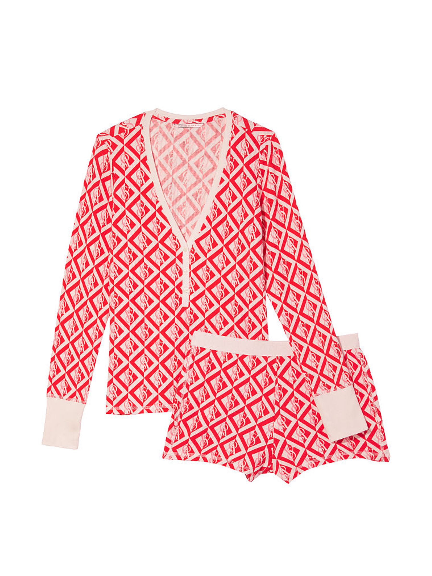 Red Thermal Short Pyjamas - Image 3 of 4