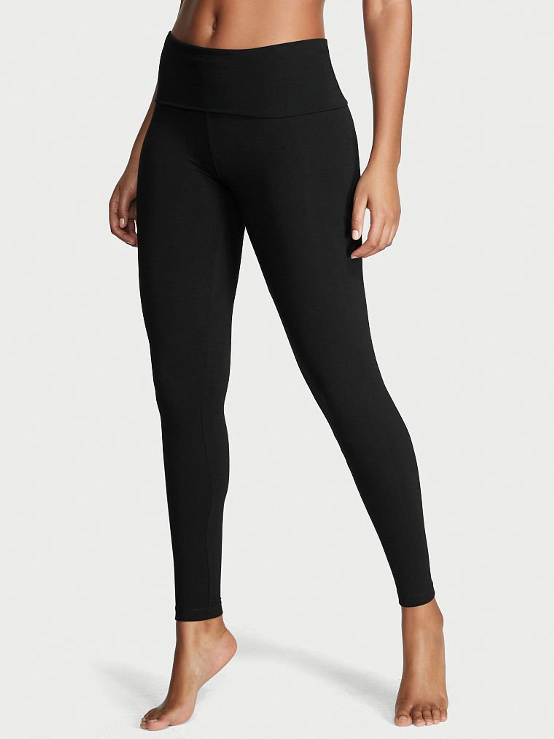 Black Foldover Yoga Legging - Image 1 of 3