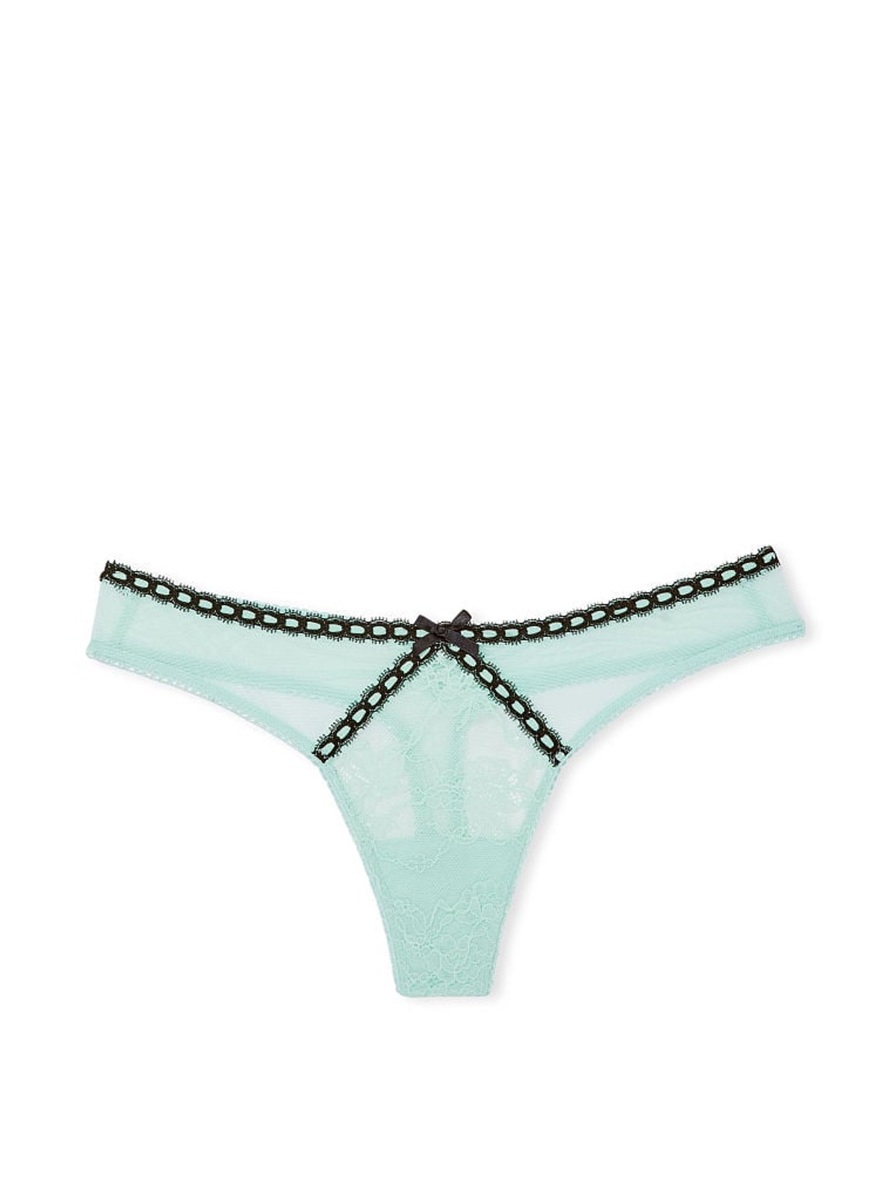 Opal Blue Thong Lace Knickers - Image 4 of 4