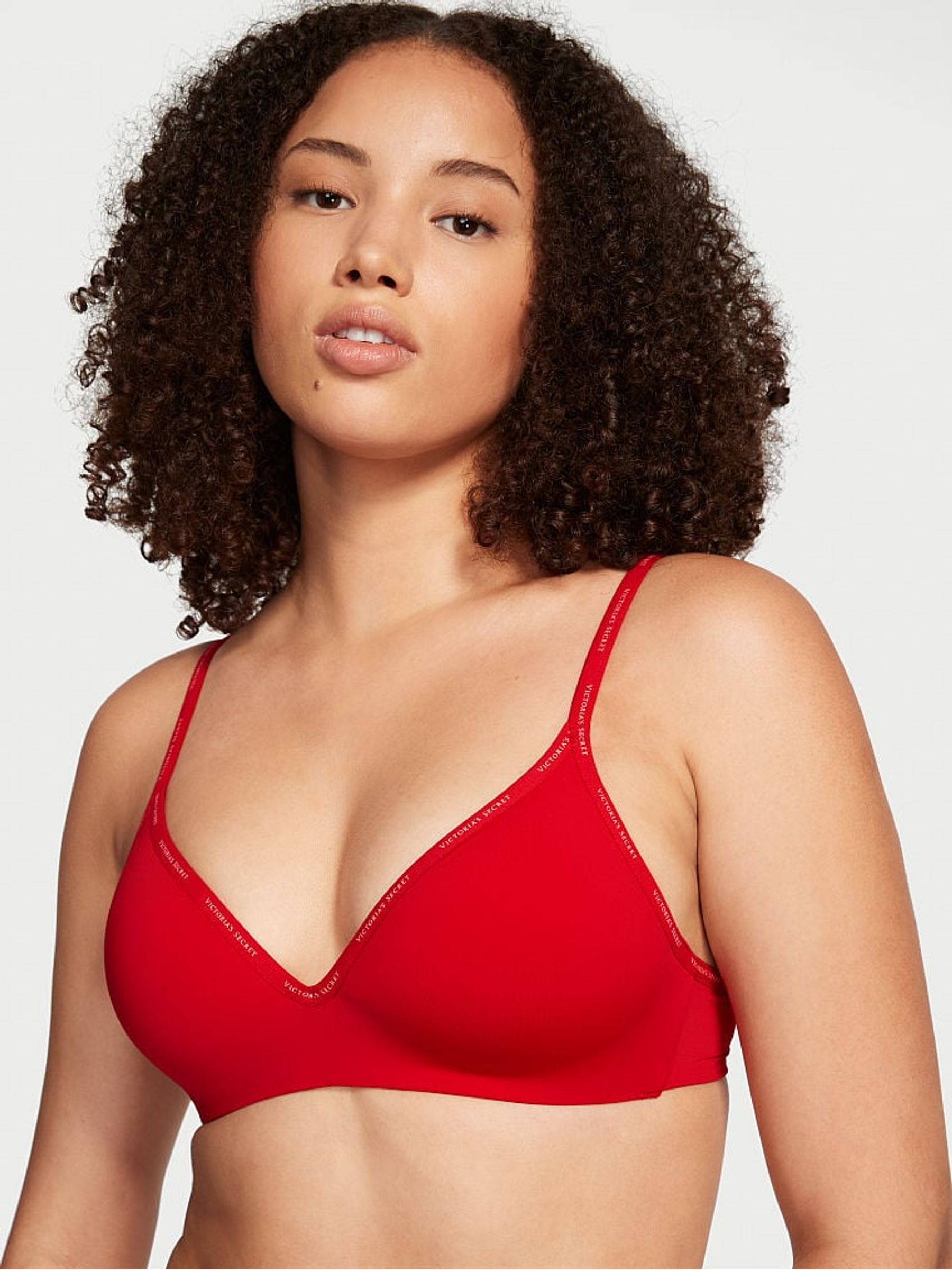 Lipstick Red T Shirt Logo Strap Bra - Image 1 of 4