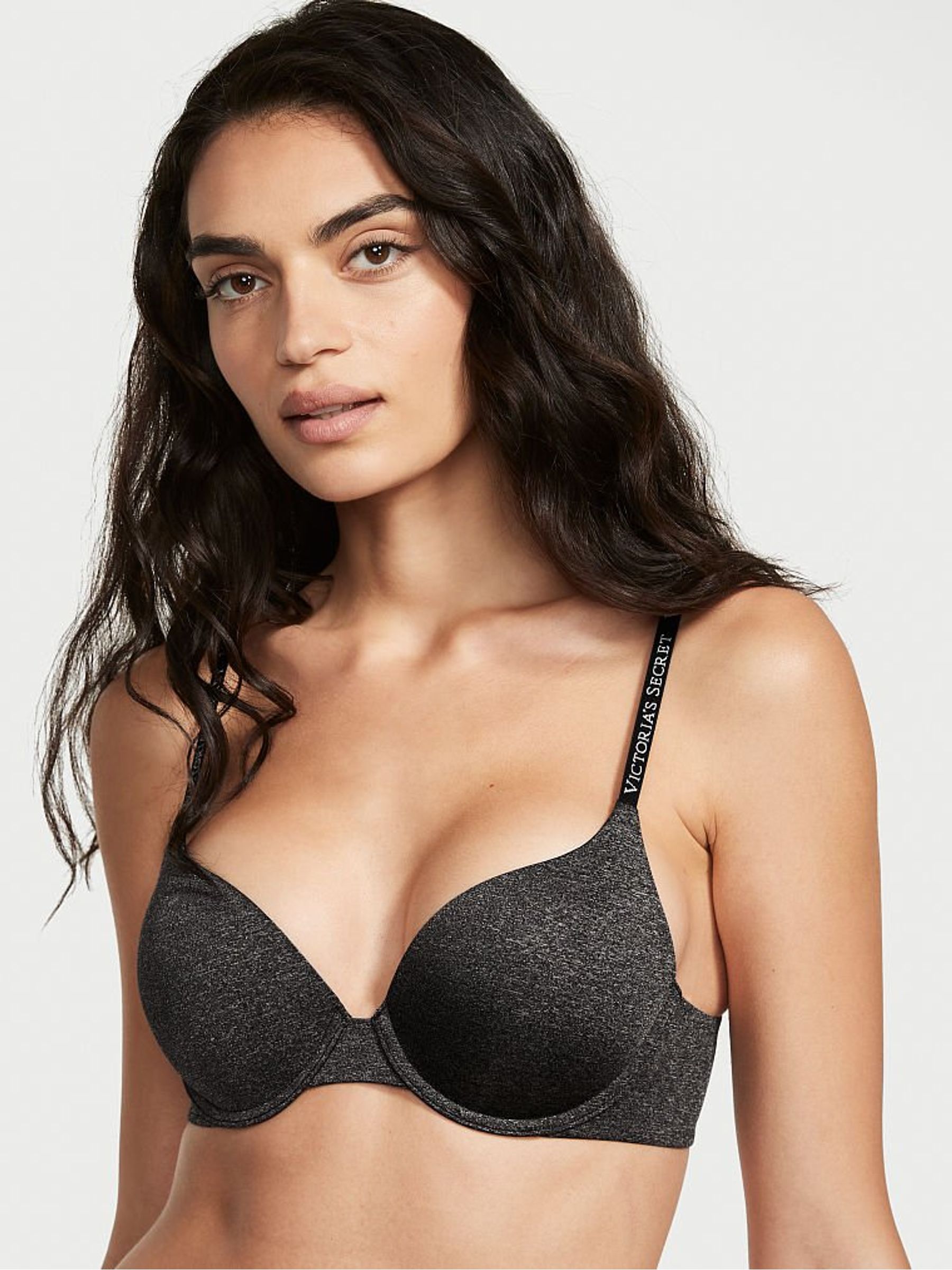 Black Shine Push Up Bra - Image 1 of 3