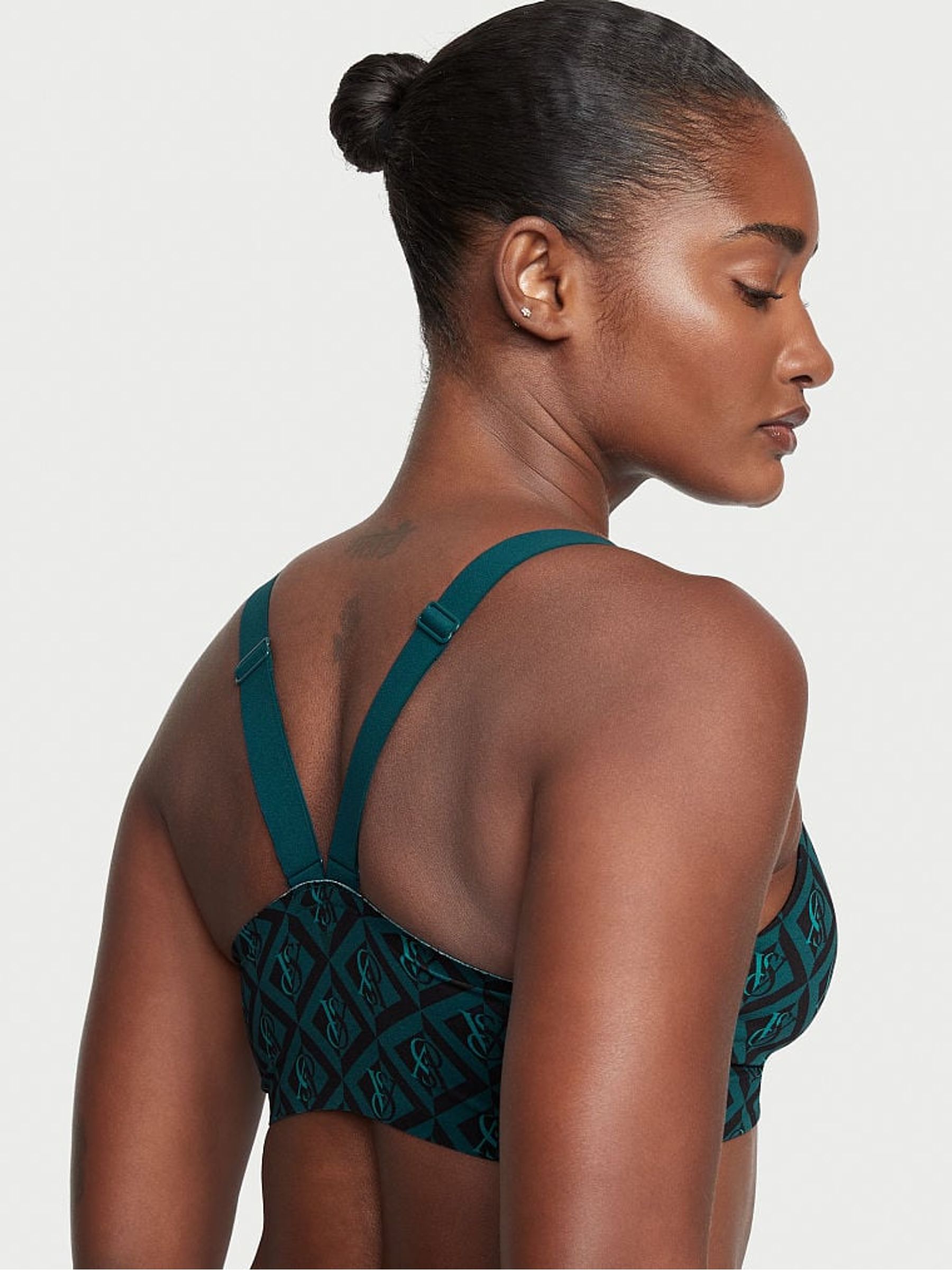 Deepest Green Love Cloud Ruched Sports Bra - Image 2 of 4