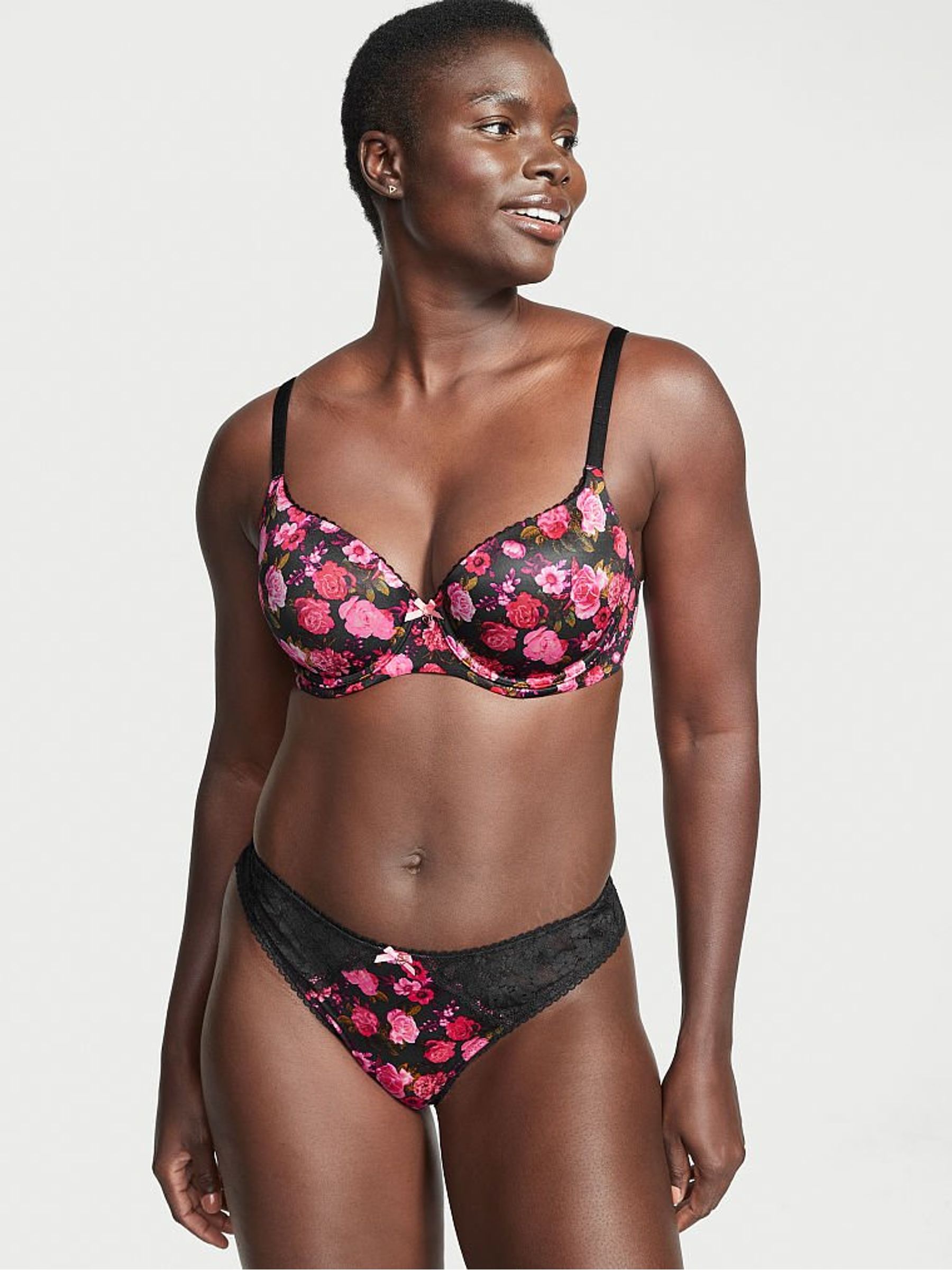 Black Rose Smooth Thong Knickers - Image 1 of 3